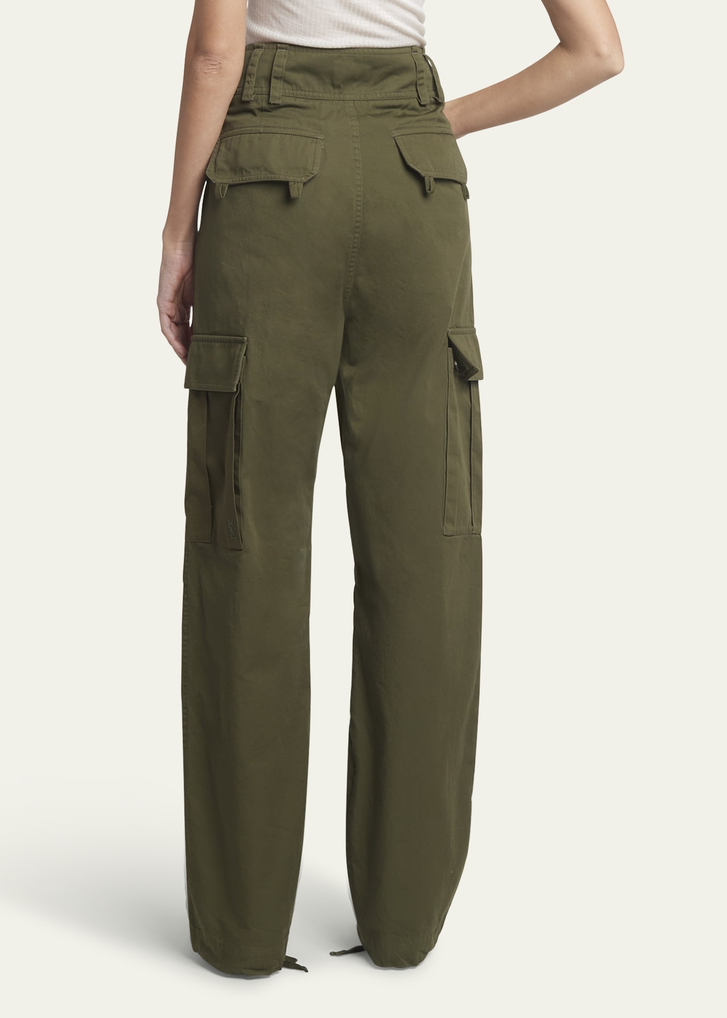 High-Rise Straight-Leg Cargo Trousers - 3