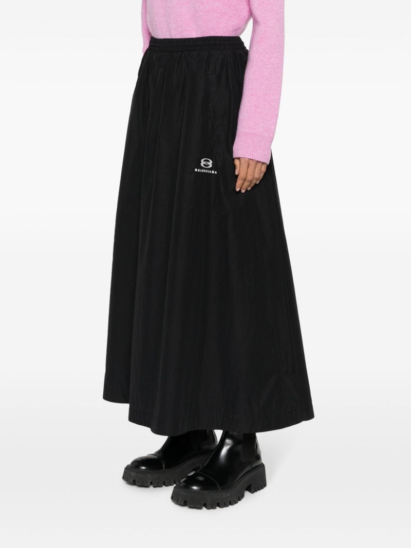 logo-embroidered maxi skirt 3