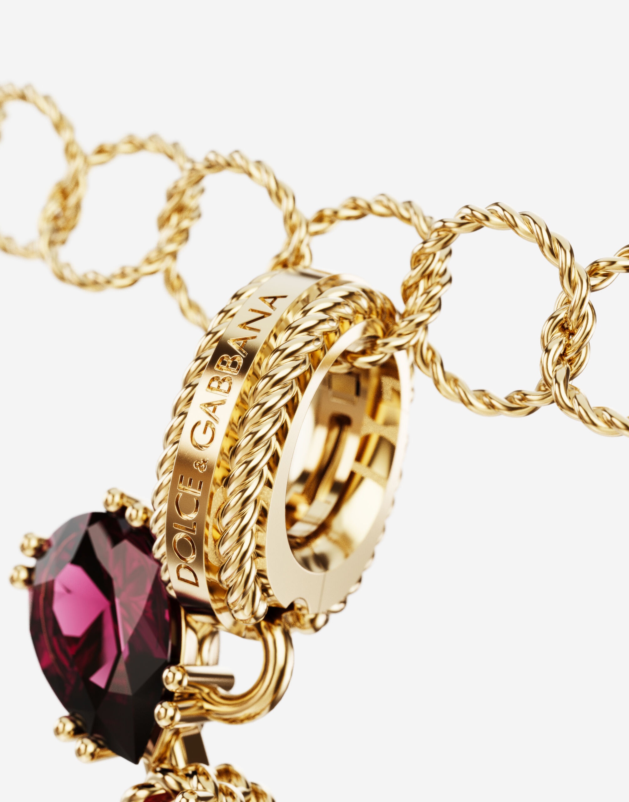 Charm X Lettering 18-carat yellow gold and multicolored gems - 3