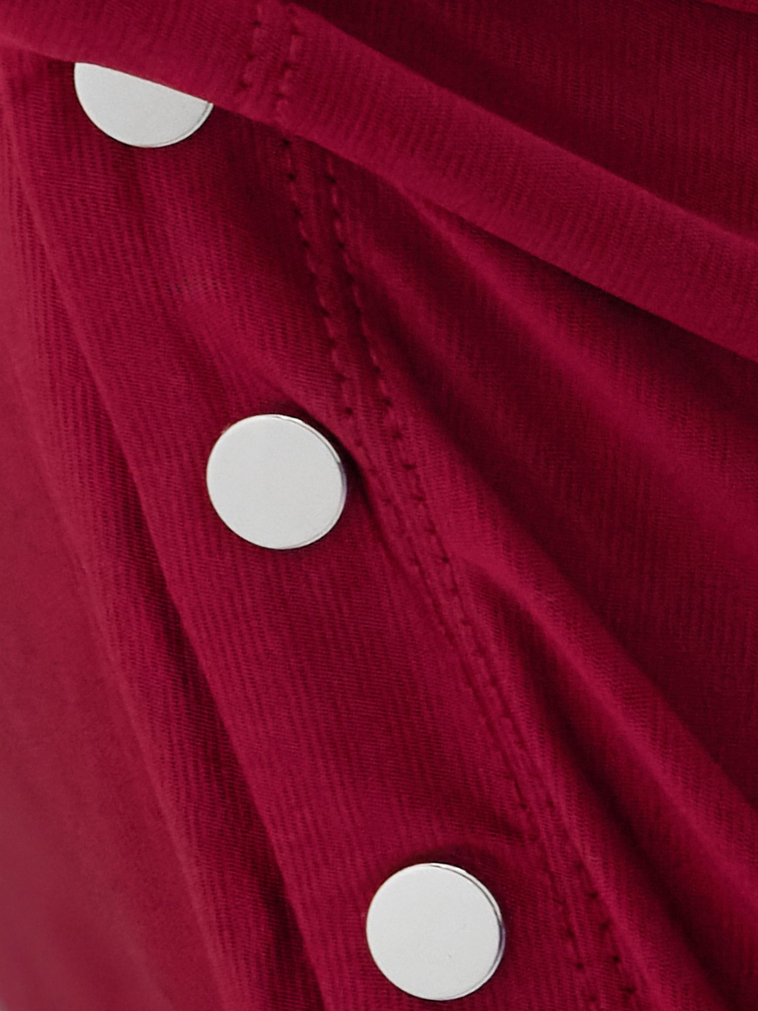 Gathered satin-jersey midi skirt Red - 4