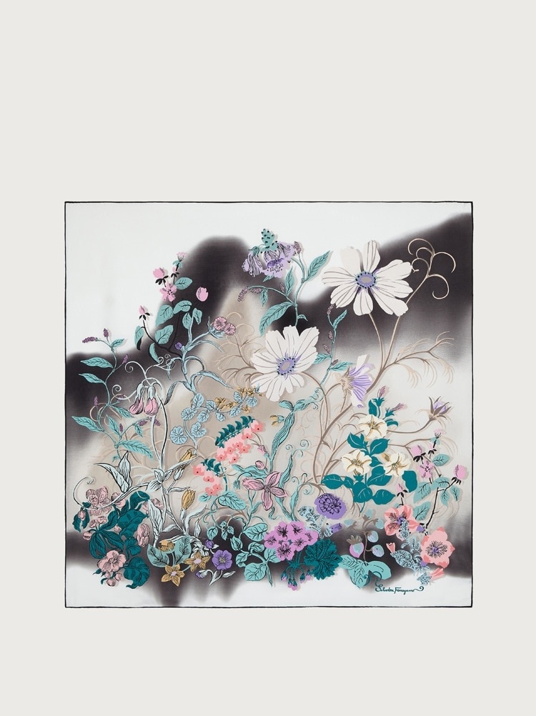 CORISIA PRINT SILK FOULARD 1