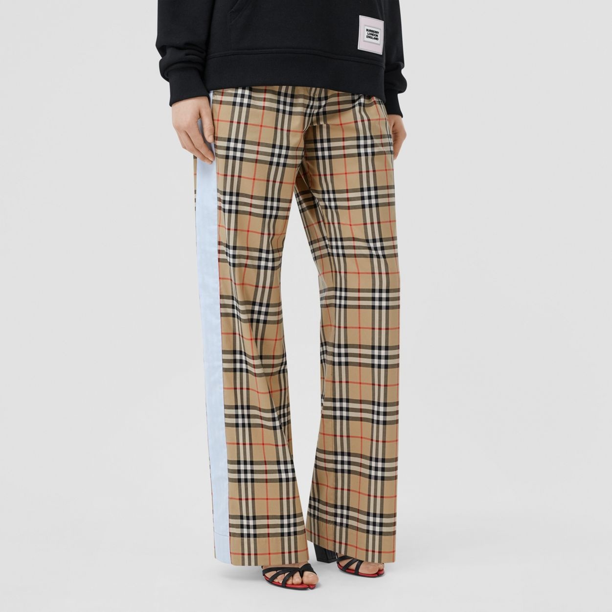 Vintage Check Stretch Cotton Trousers - 5