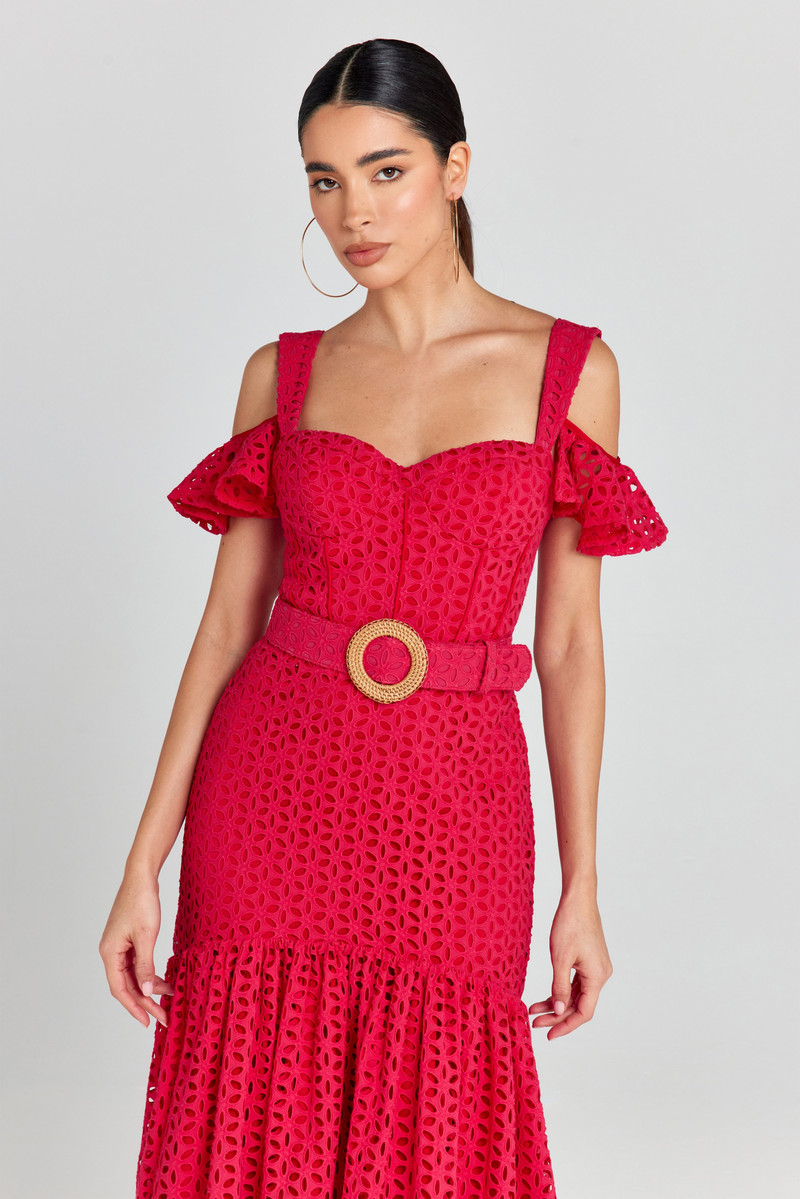 NADINE MERABI Julia Red Dress outlook