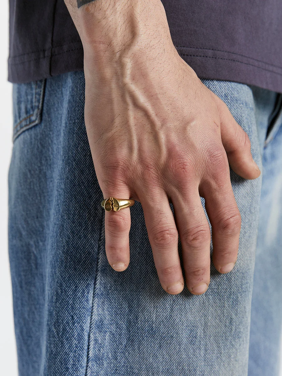 Micro Broken Heart Ring Gold - 1