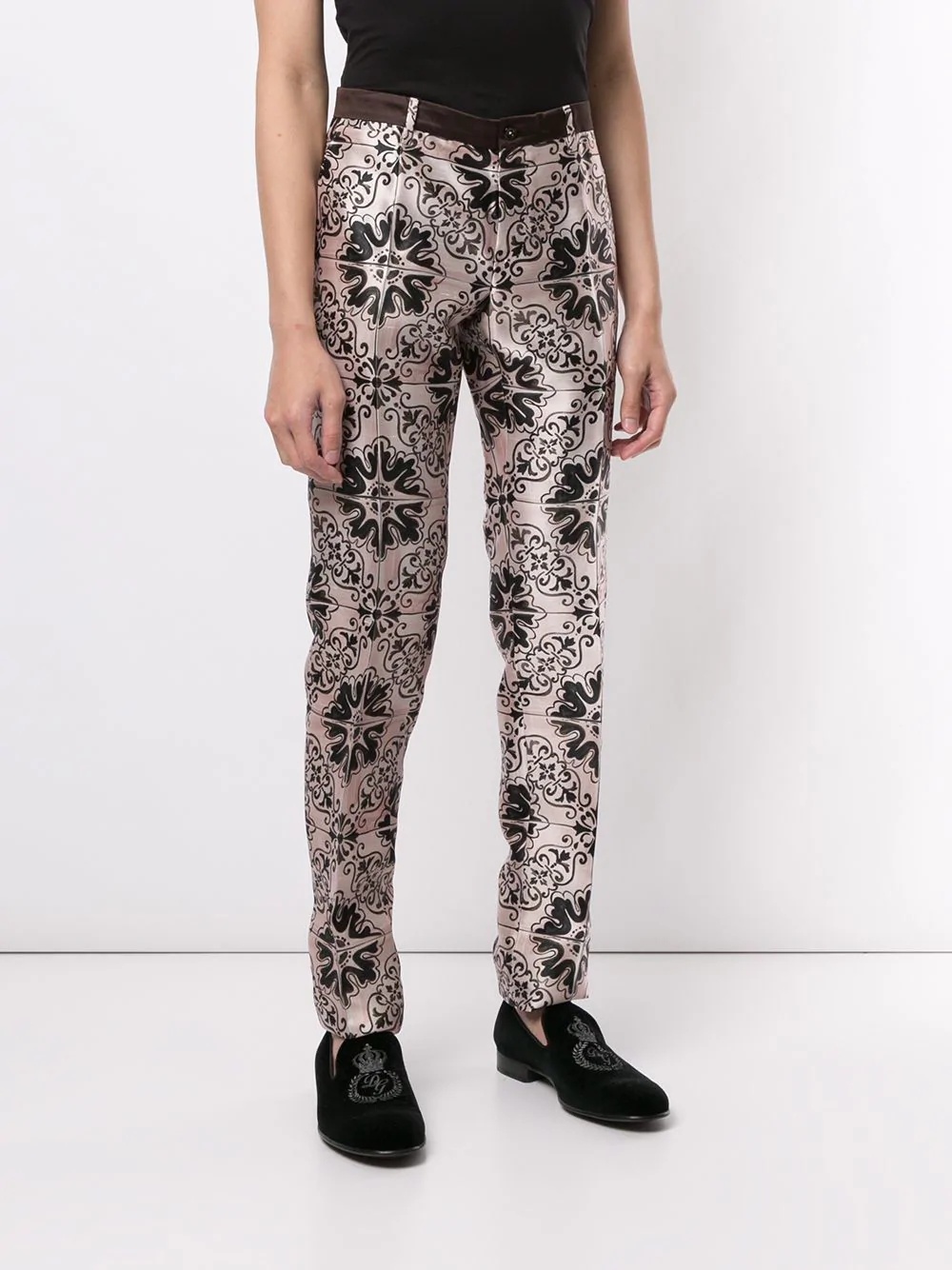 Maiolica print trousers - 3