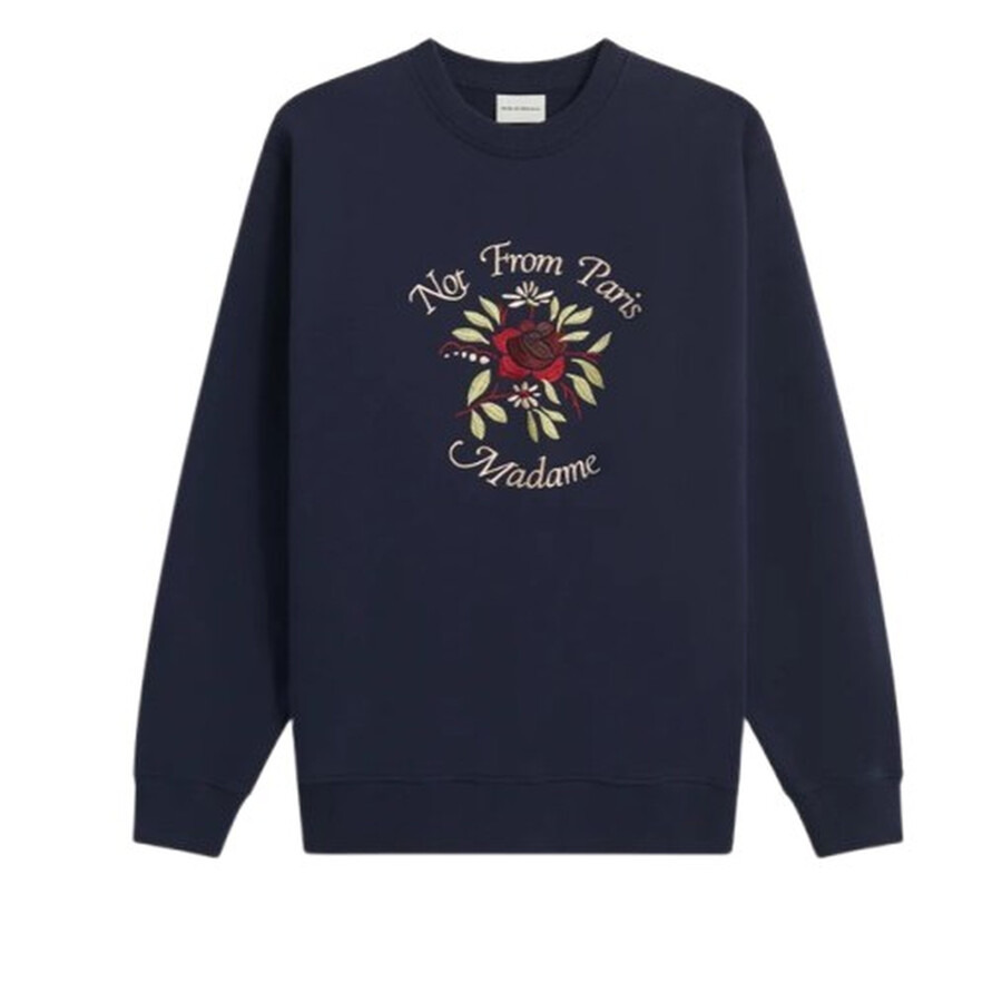 Drole De Monsieur Men's Navy Slogan Fleurs Le Sweatshirt - 5