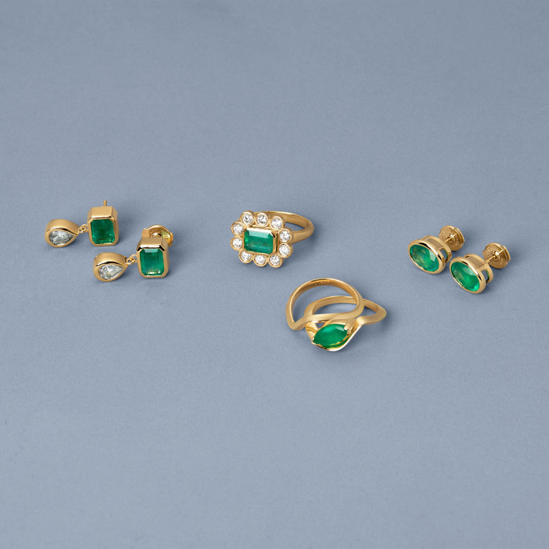 Full Volume Emerald Luxe Drop Earrings 6