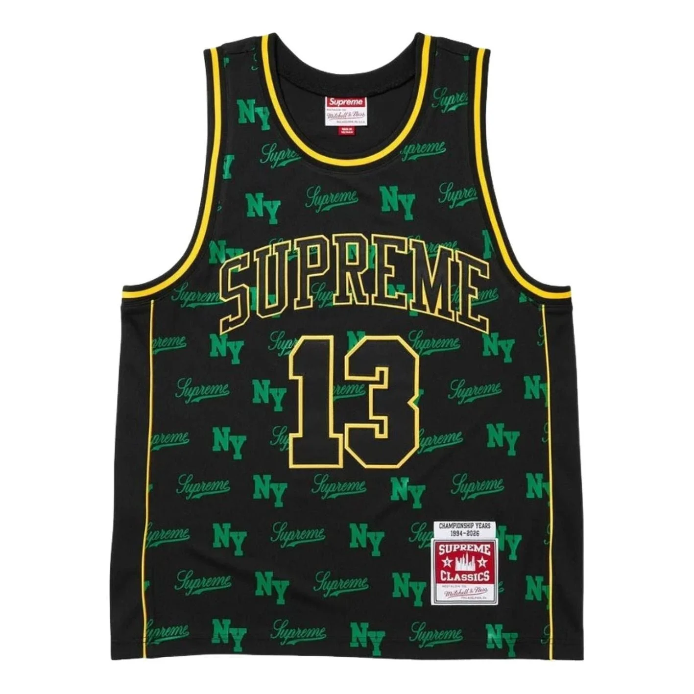Supreme x Mitchell & Ness SS26 Monogram Basketball Jersey 'Black' SUP-SS26-220-BLK - 1