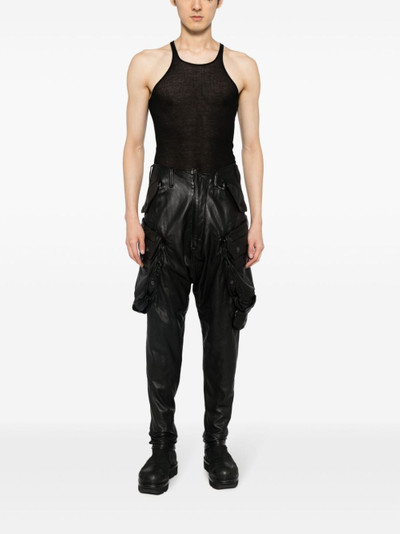 Julius straight-leg leather cargo trousers outlook