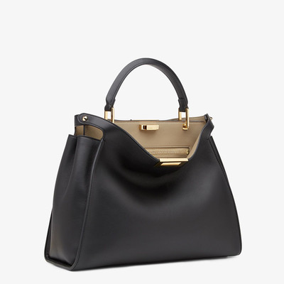 FENDI Black and beige leather handbag outlook