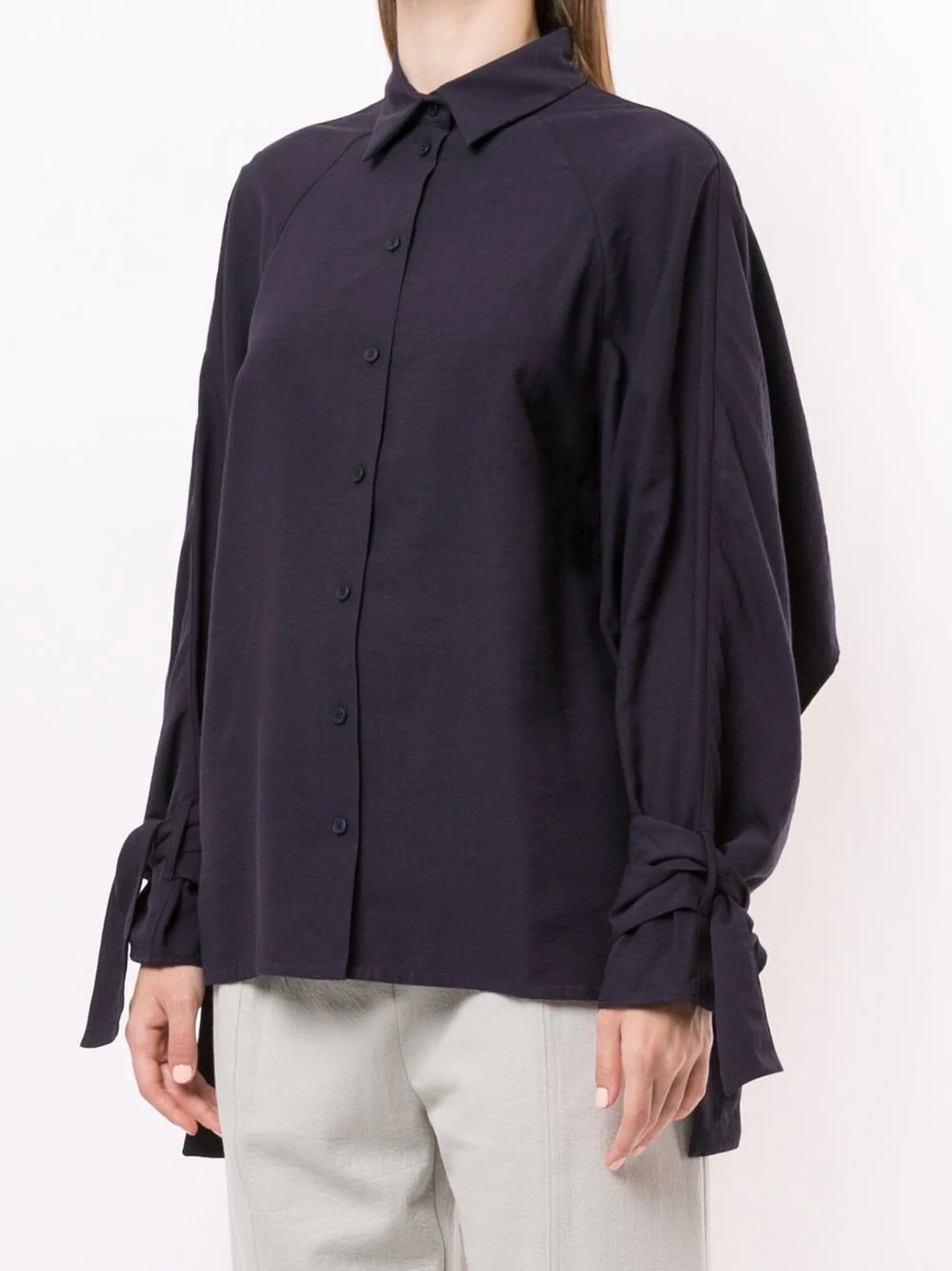 tie sleeves loose fit shirt - 3