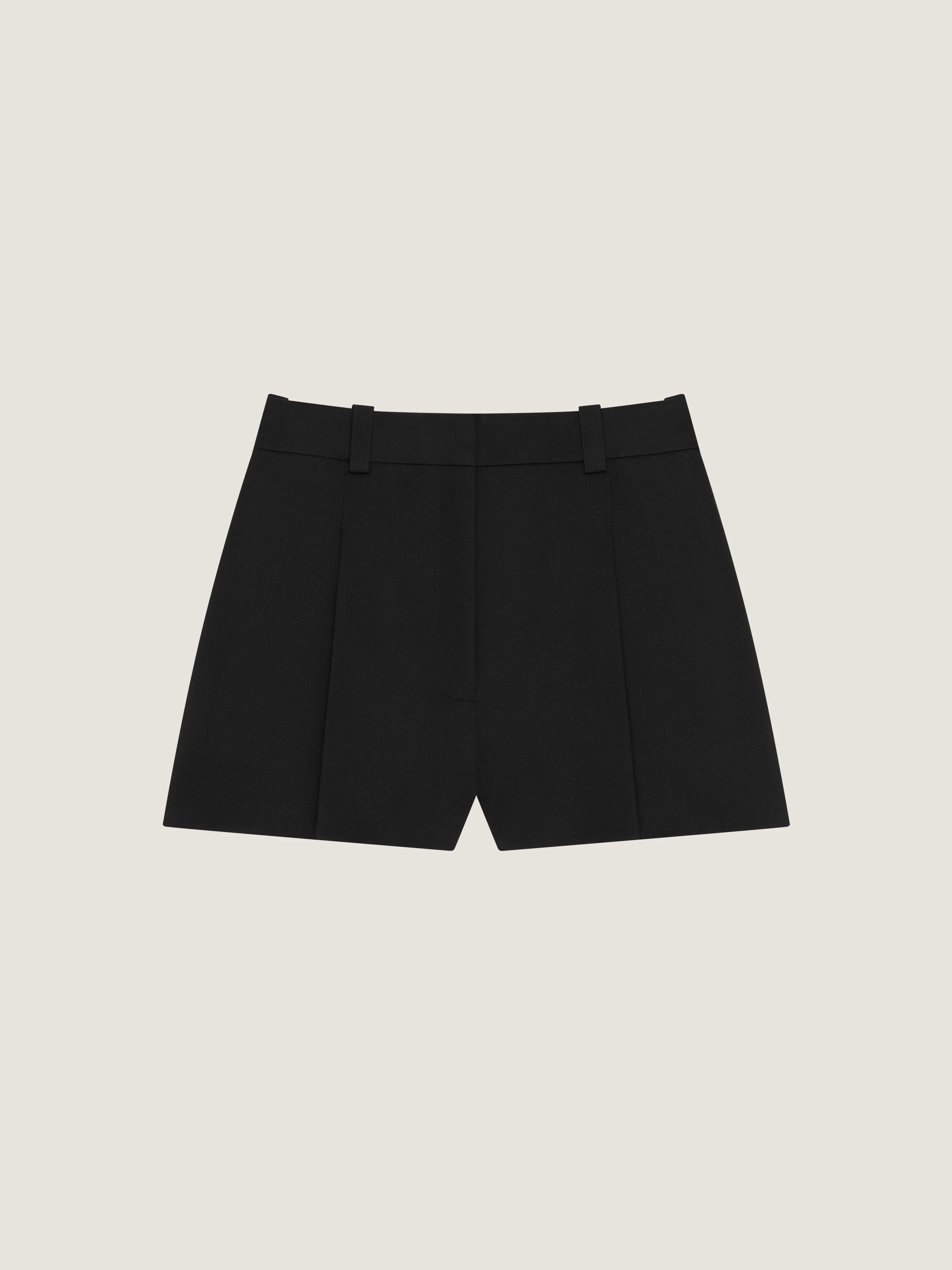 PLEATED SHORTS IN WOOL - 1