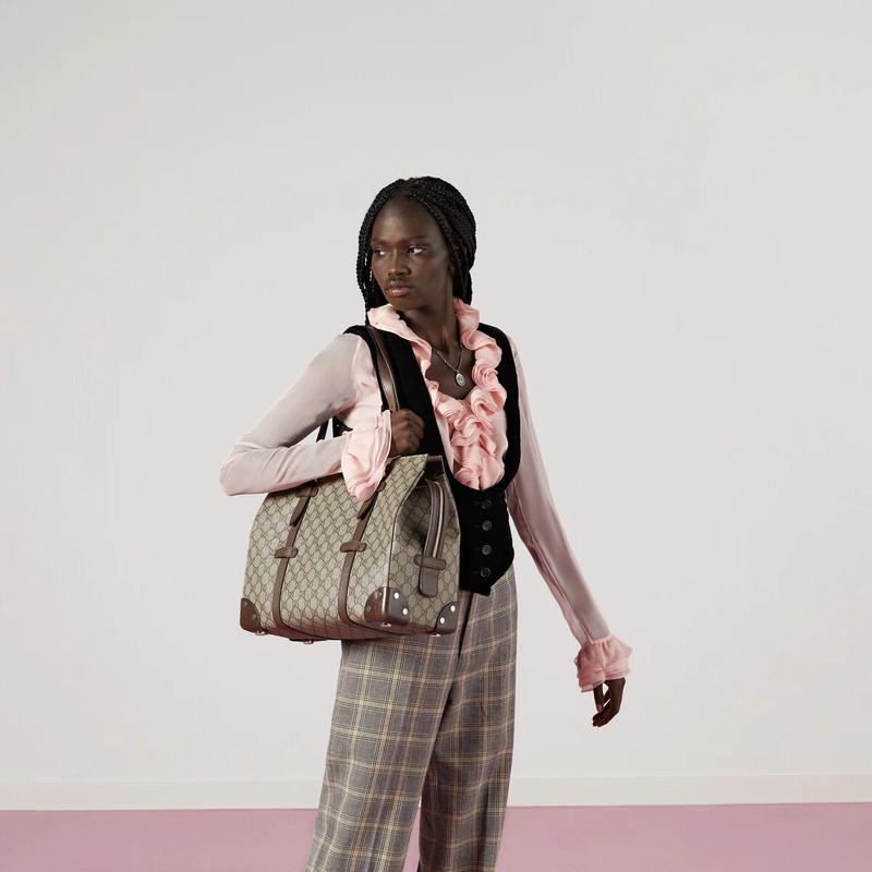 GG tote bag with leather details 4