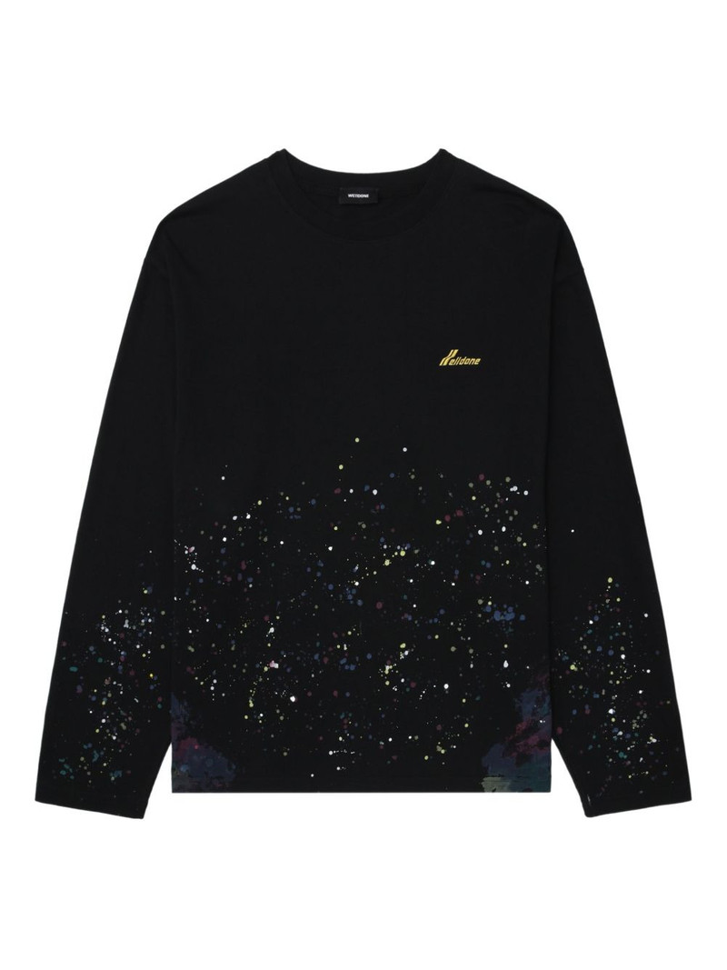 paint-splatter long-sleeved T-shirt 1