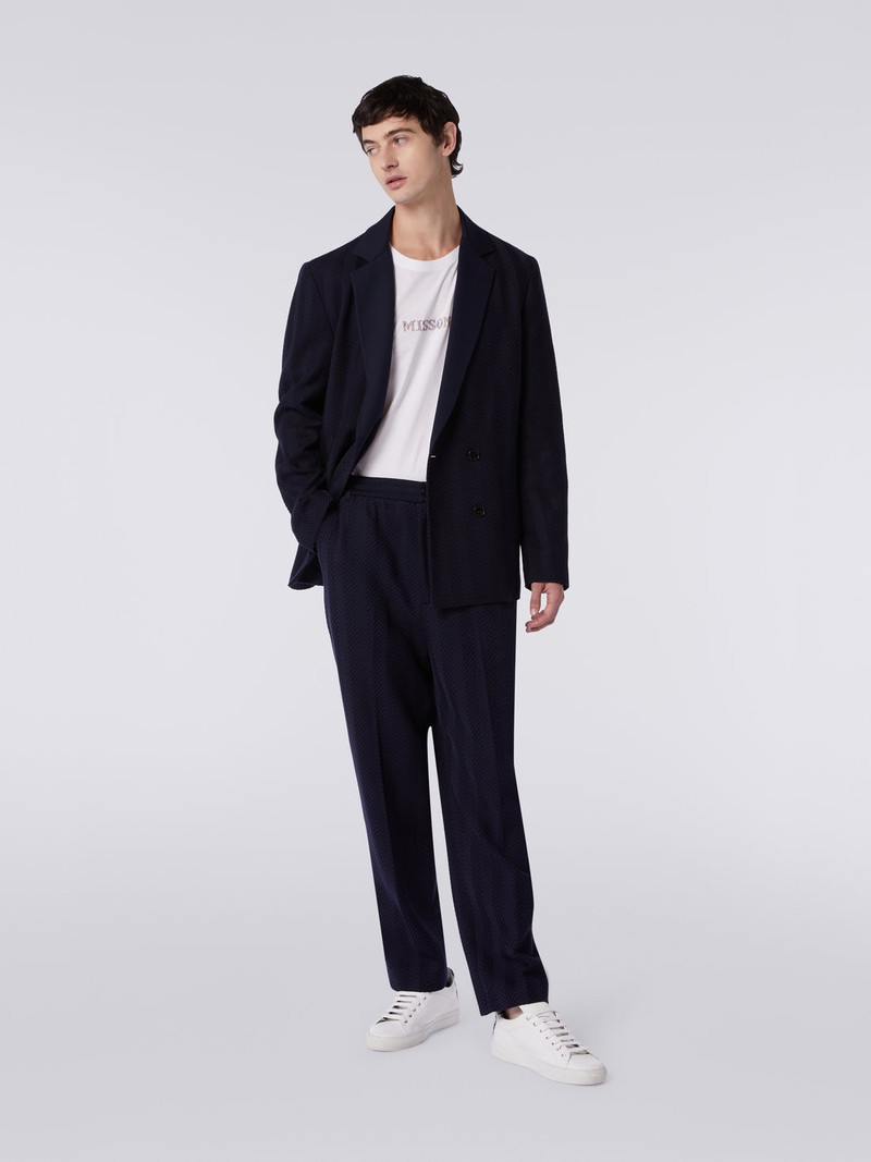 Missoni Classic plain cotton and viscose chevron trousers outlook