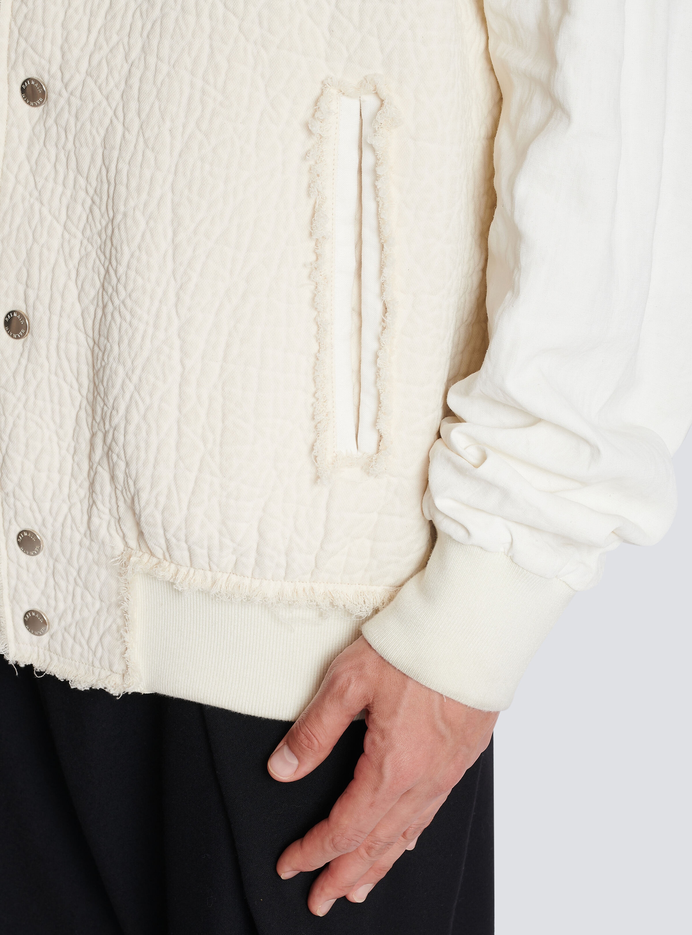 Textured cotton bomber jacket - 10