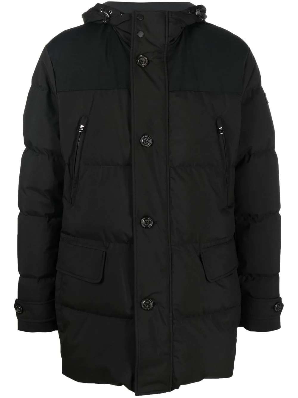 quilted-finish padded coat - 1