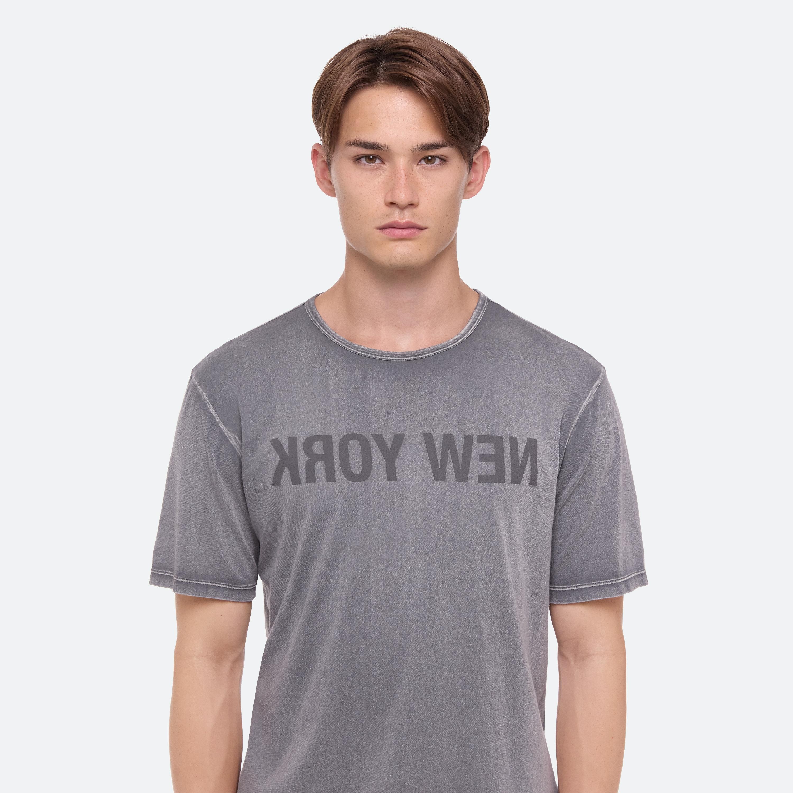 ★HELMUT LANG★ Garment Dyed New York Short Sleeve T-Shirt B Helmut Lang Faded Cotton Crewneck T-Shirt | Saks Fifth Avenue