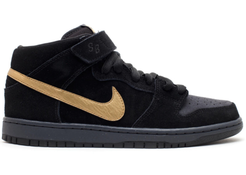 Nike SB Dunk Mid Obsidian Metallic Gold - 1