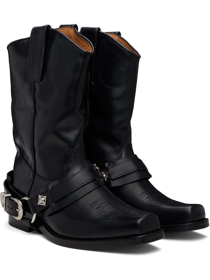 SSENSE Exclusive Black Leather AJ1178 Boots 4