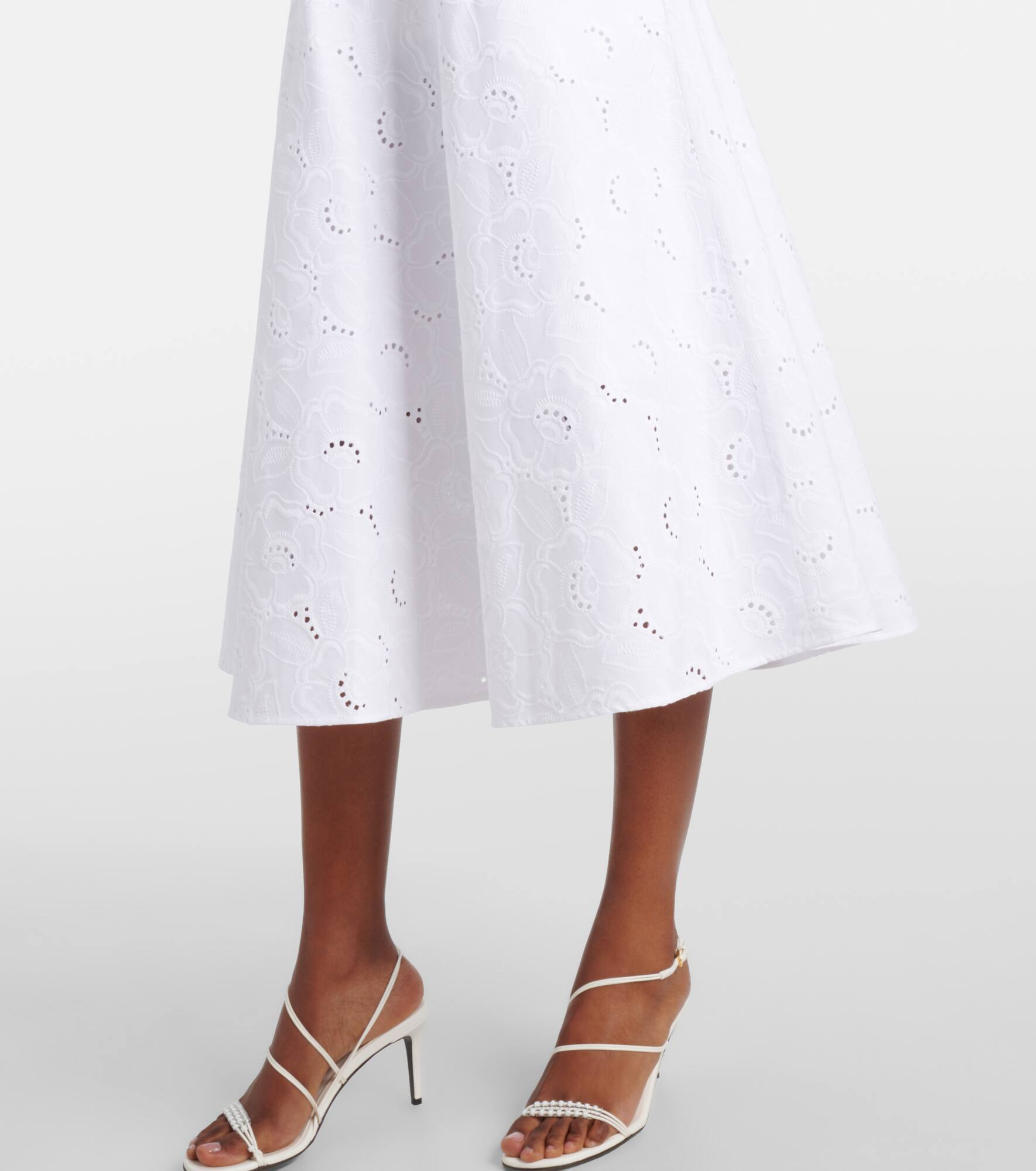 Summer Blossom broderie anglaise midi skirt - 5
