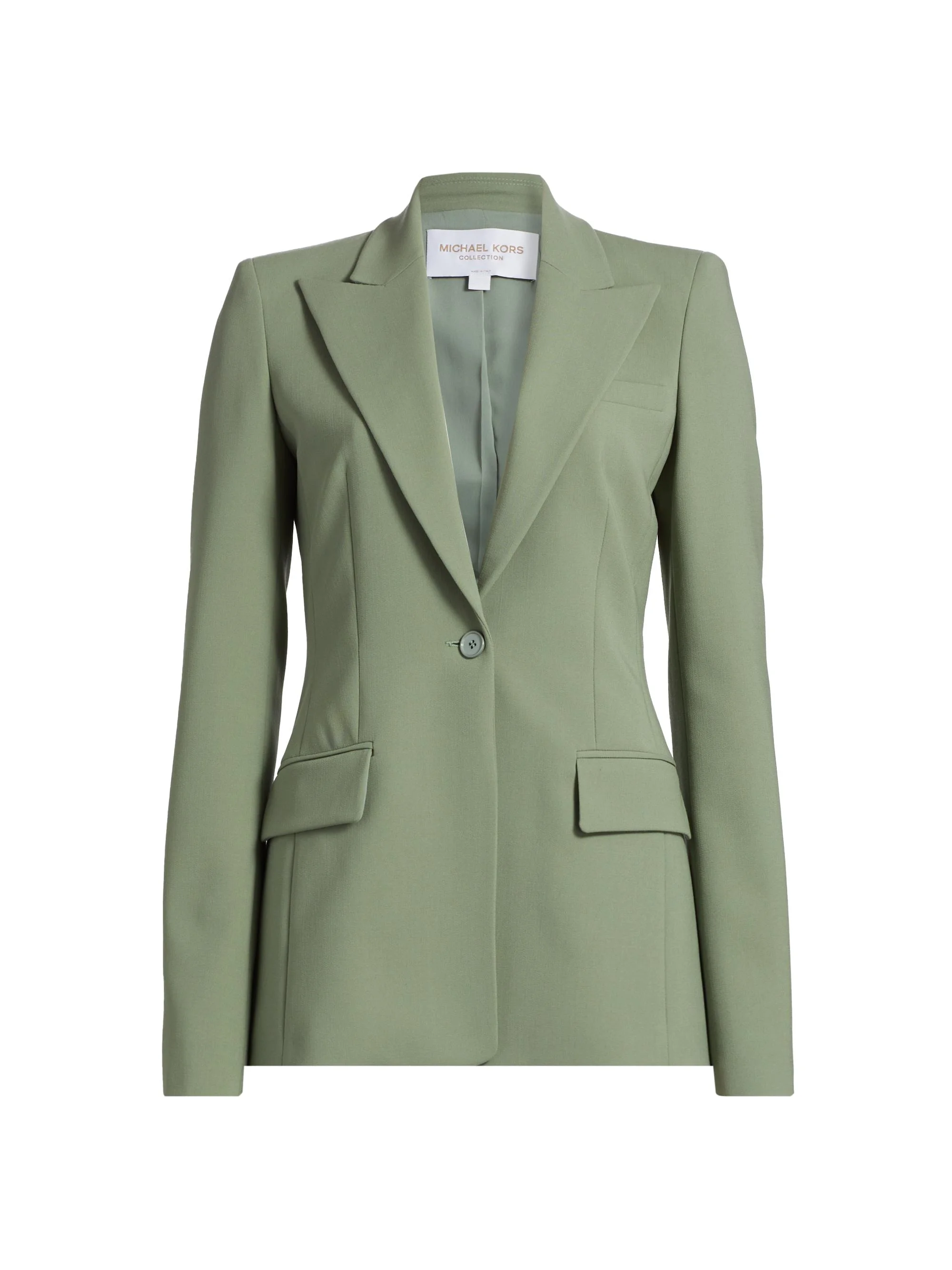Women's Georgina Stretch Virgin-Wool Single-Breasted Blazer - Celadon - 1