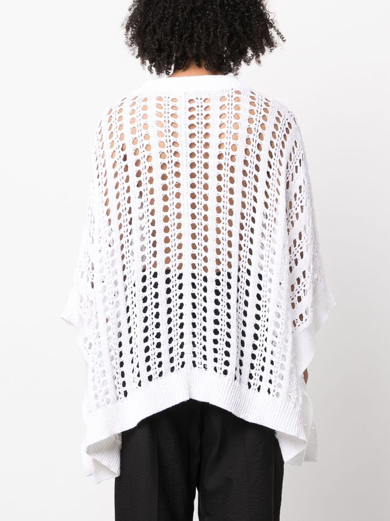 net-knit 면과 린넨 poncho 4