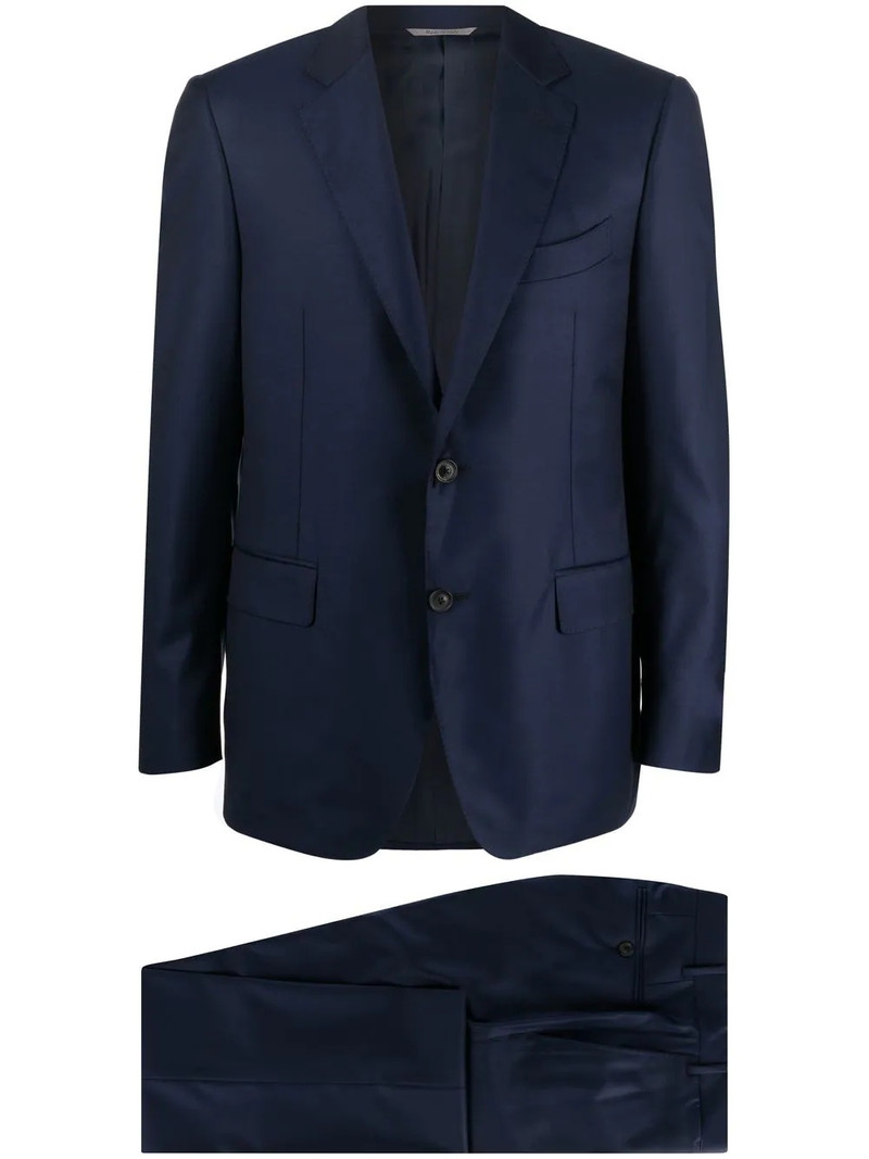 logo-patch single-breasted suit 1