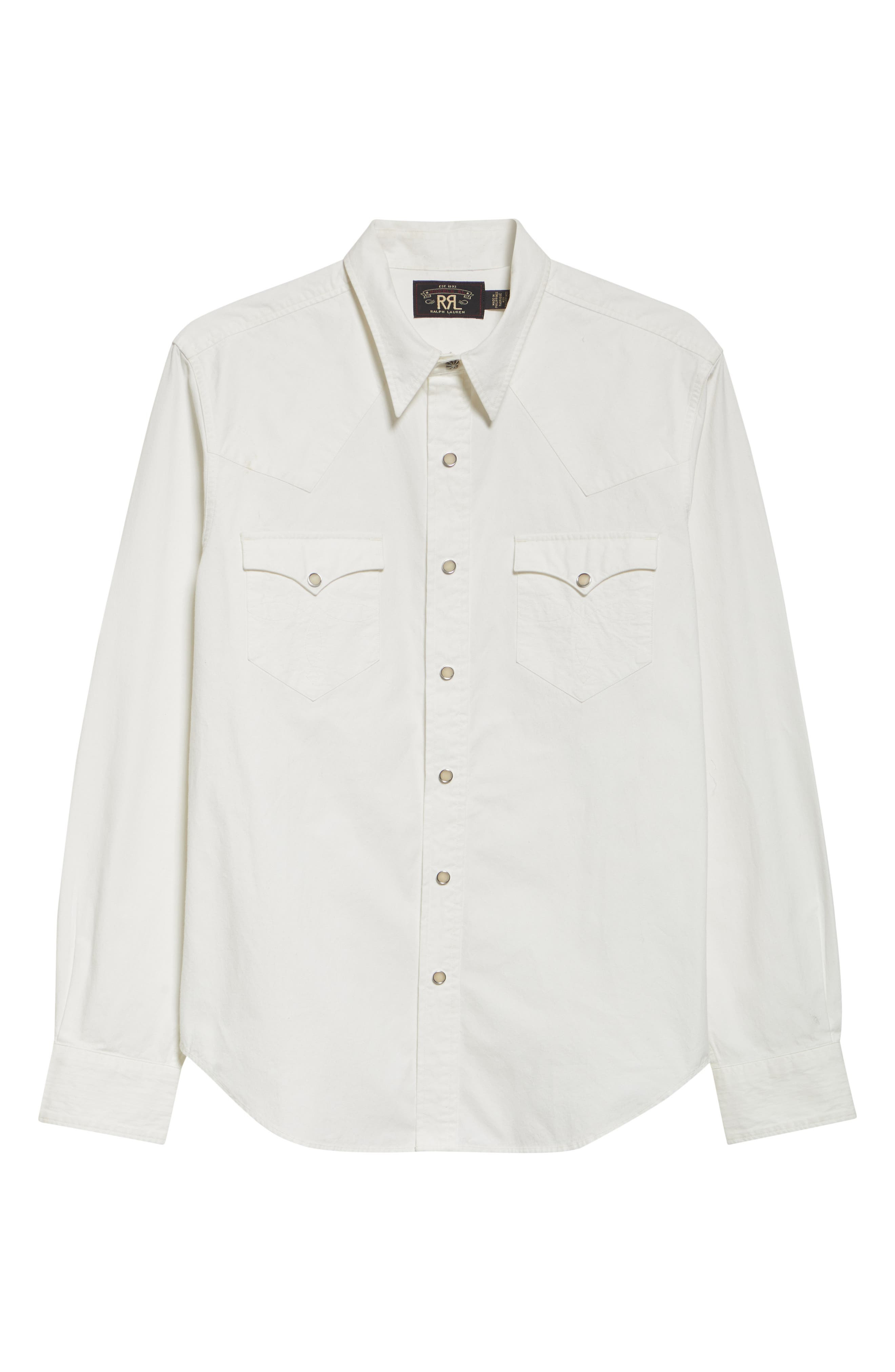 Slim Fit Poplin Snap-Up Western Shirt - 5