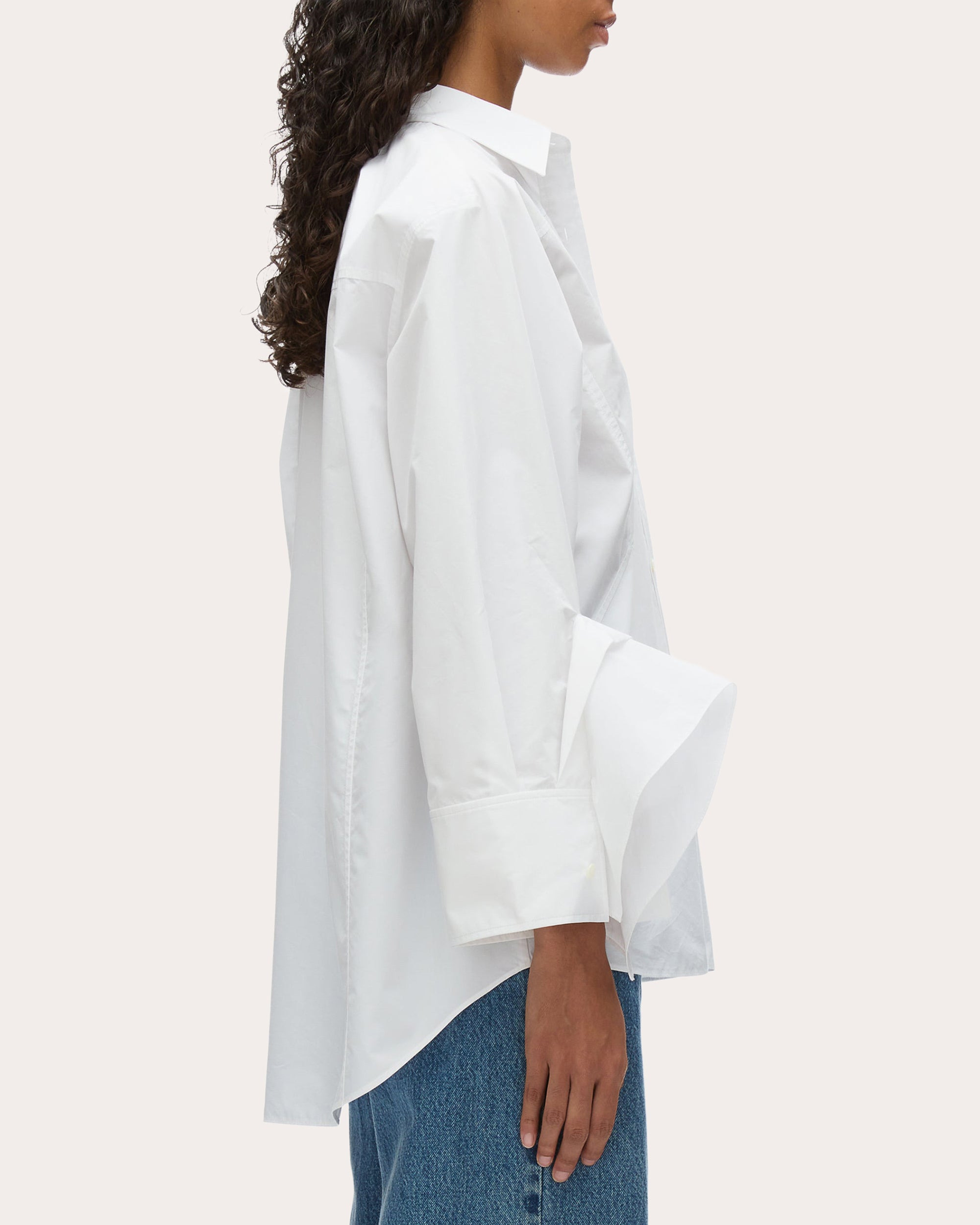 Oversized Ruffle-Trimmed Cotton Blend Shirt - 3