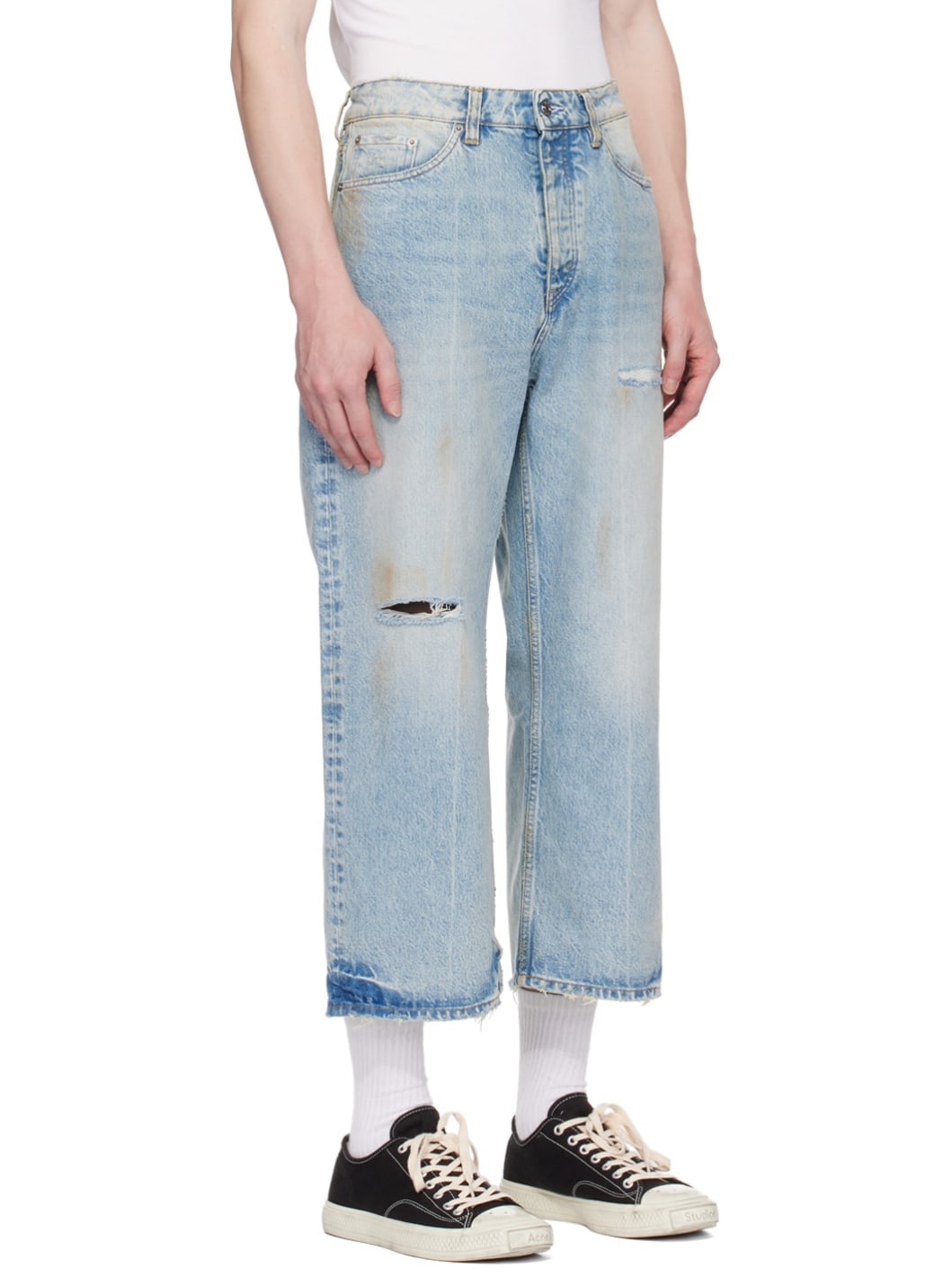 Blue Cropped Jeans - 2