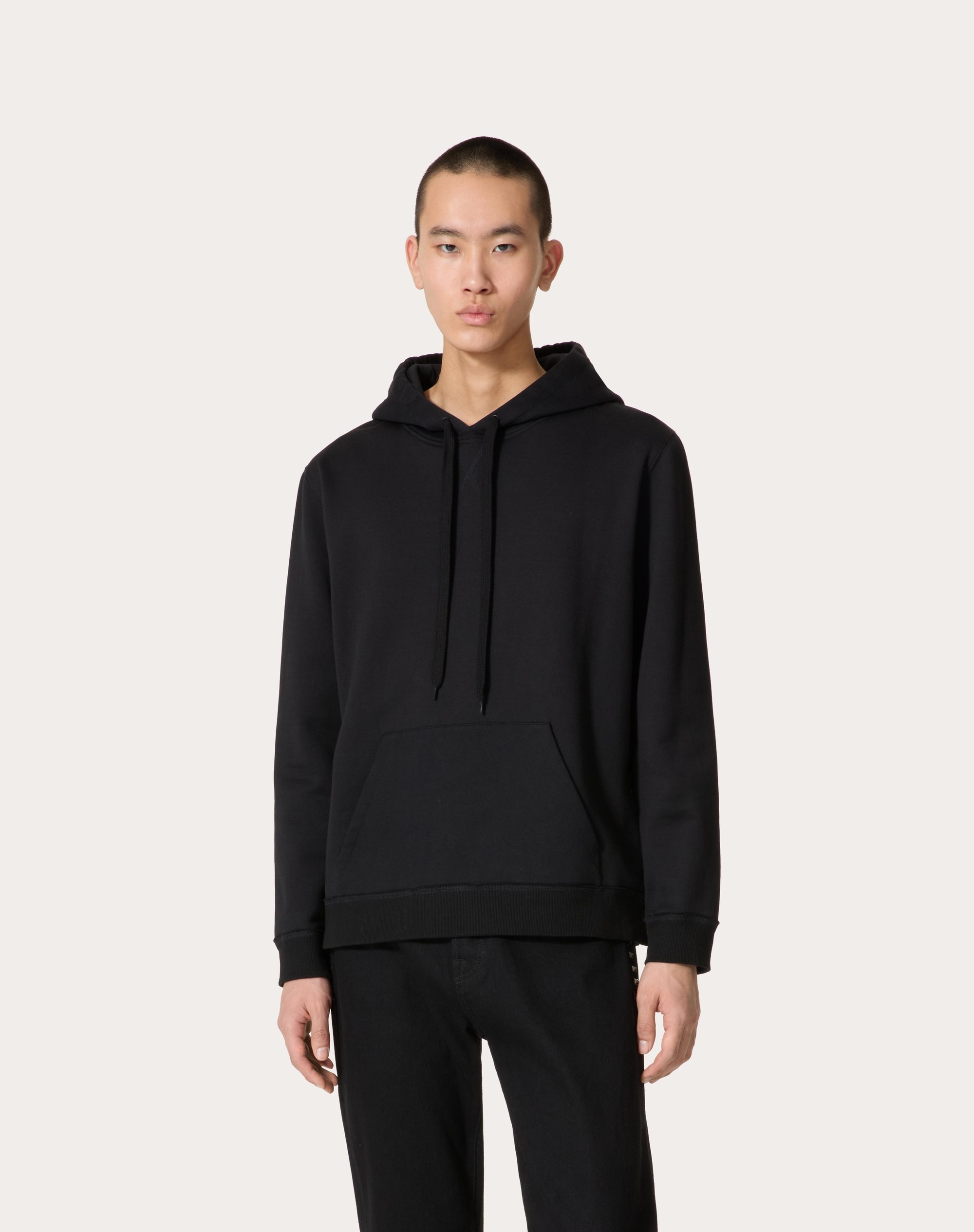 COTTON HOODED SWEATSHIRT WITH BLACK UNTITLED STUDS - 3