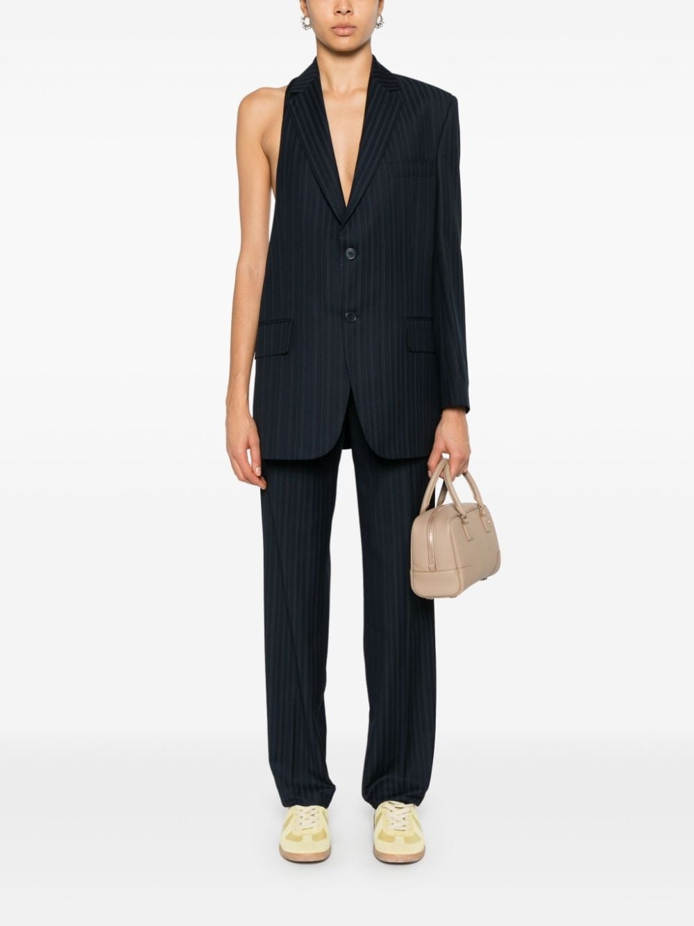 pinstriped tailored straight trousers - 2