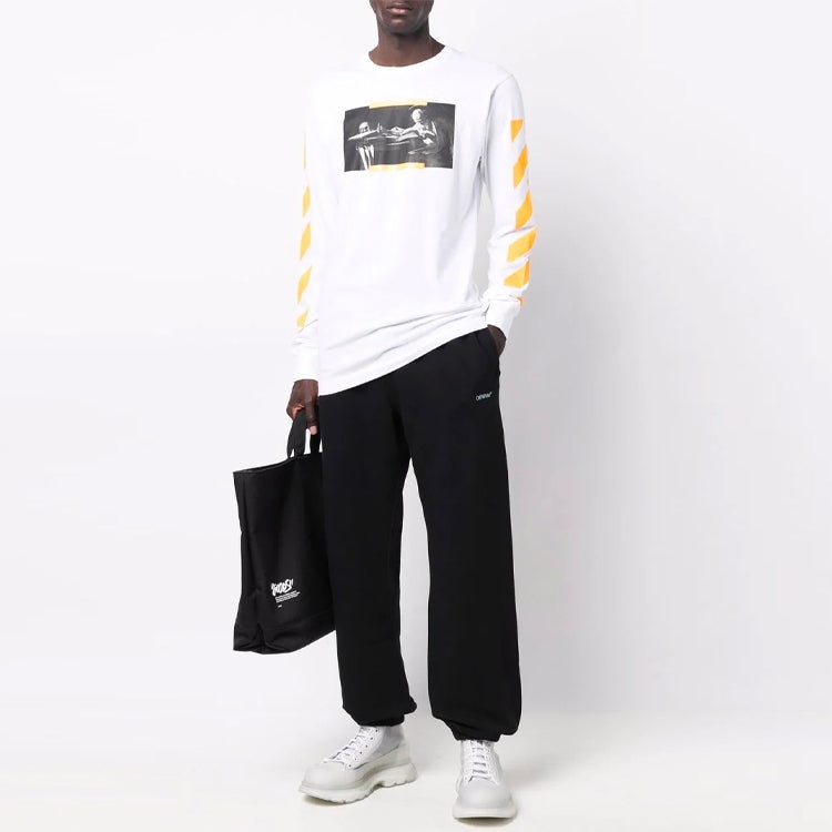 Men's Off-White FW21 Caravaggio Painting Long Sleeves White T-Shirt OMAB001F21JER0040184 - 2