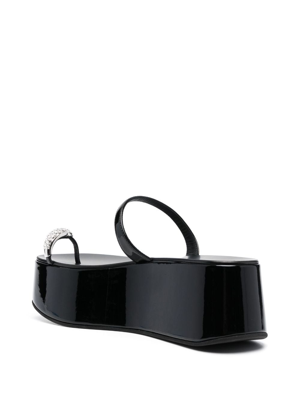 Crystal-embellished 70mm leather platform slides - 3