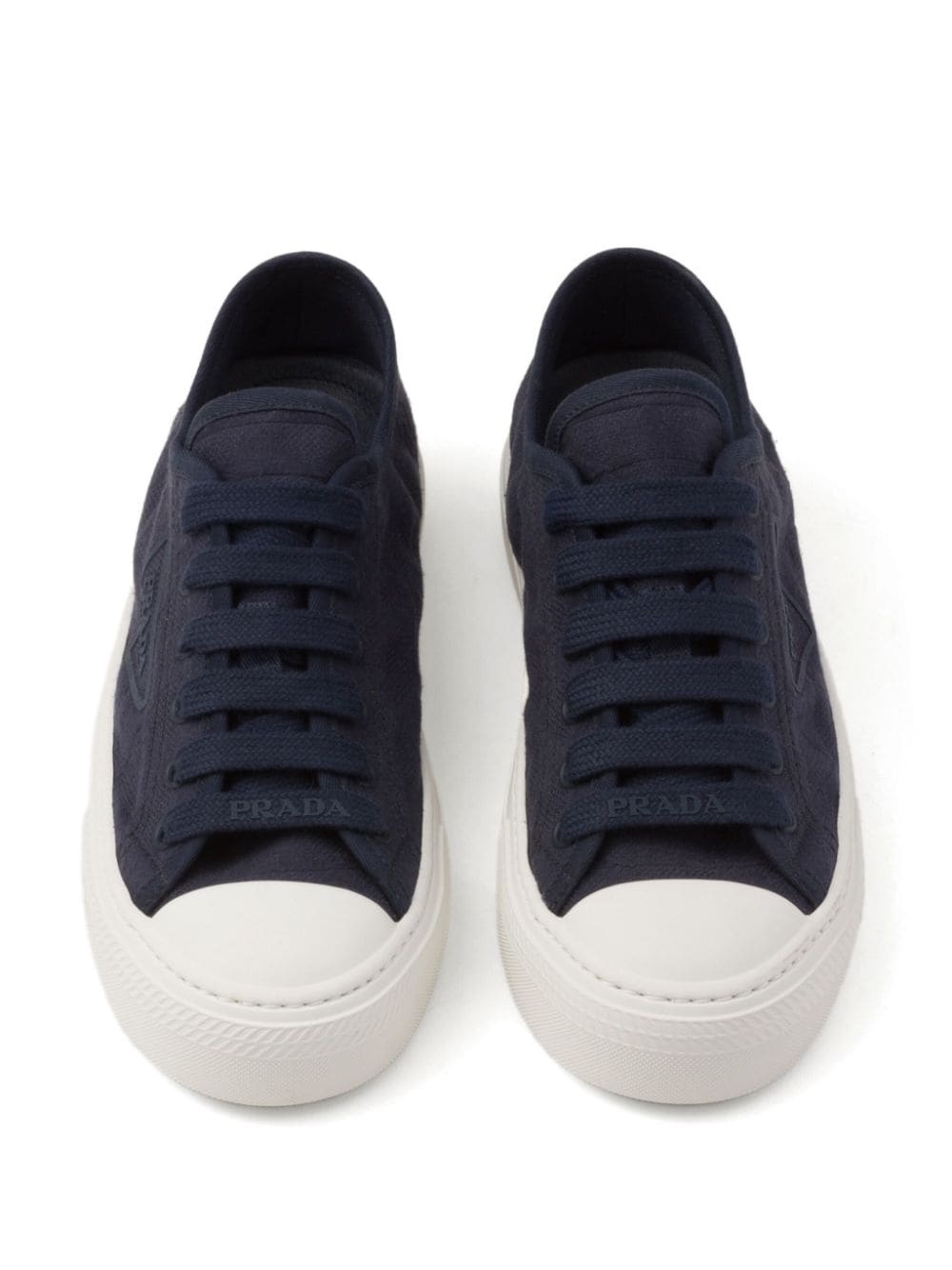 triangle-logo canvas sneakers - 4