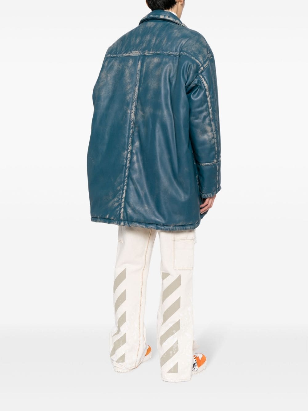 double-breasted padded coat - 4