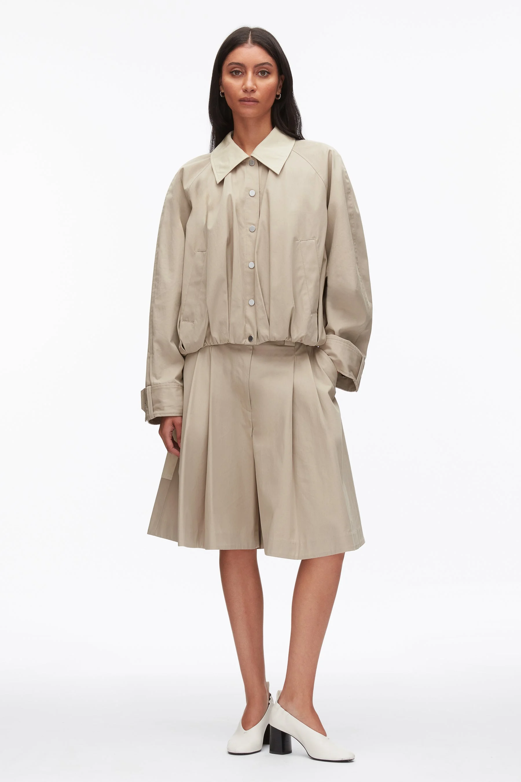 Snap Front Blouson Bomber Jacket - 1