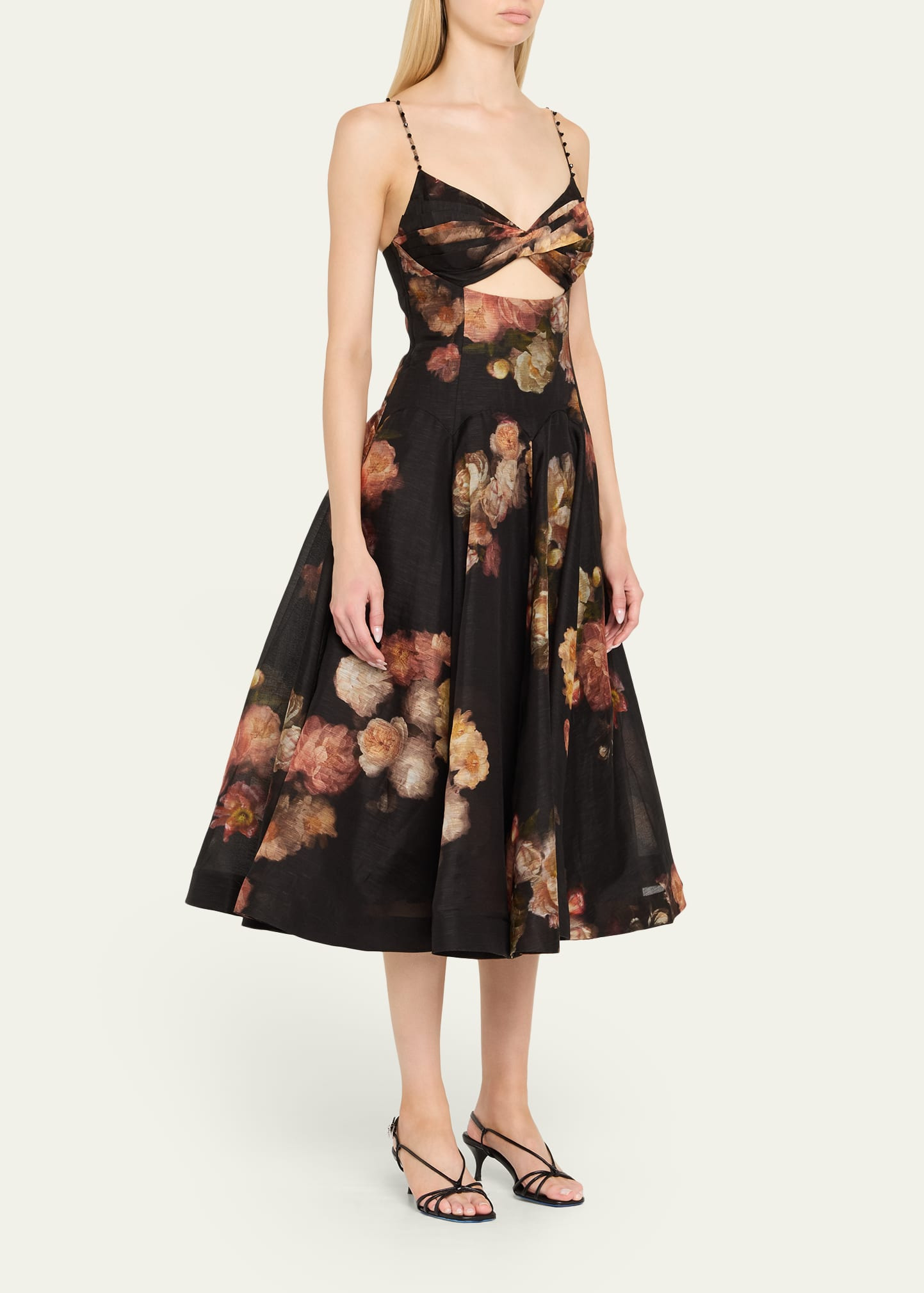 Floral Twist-Front Midi Dress - 4