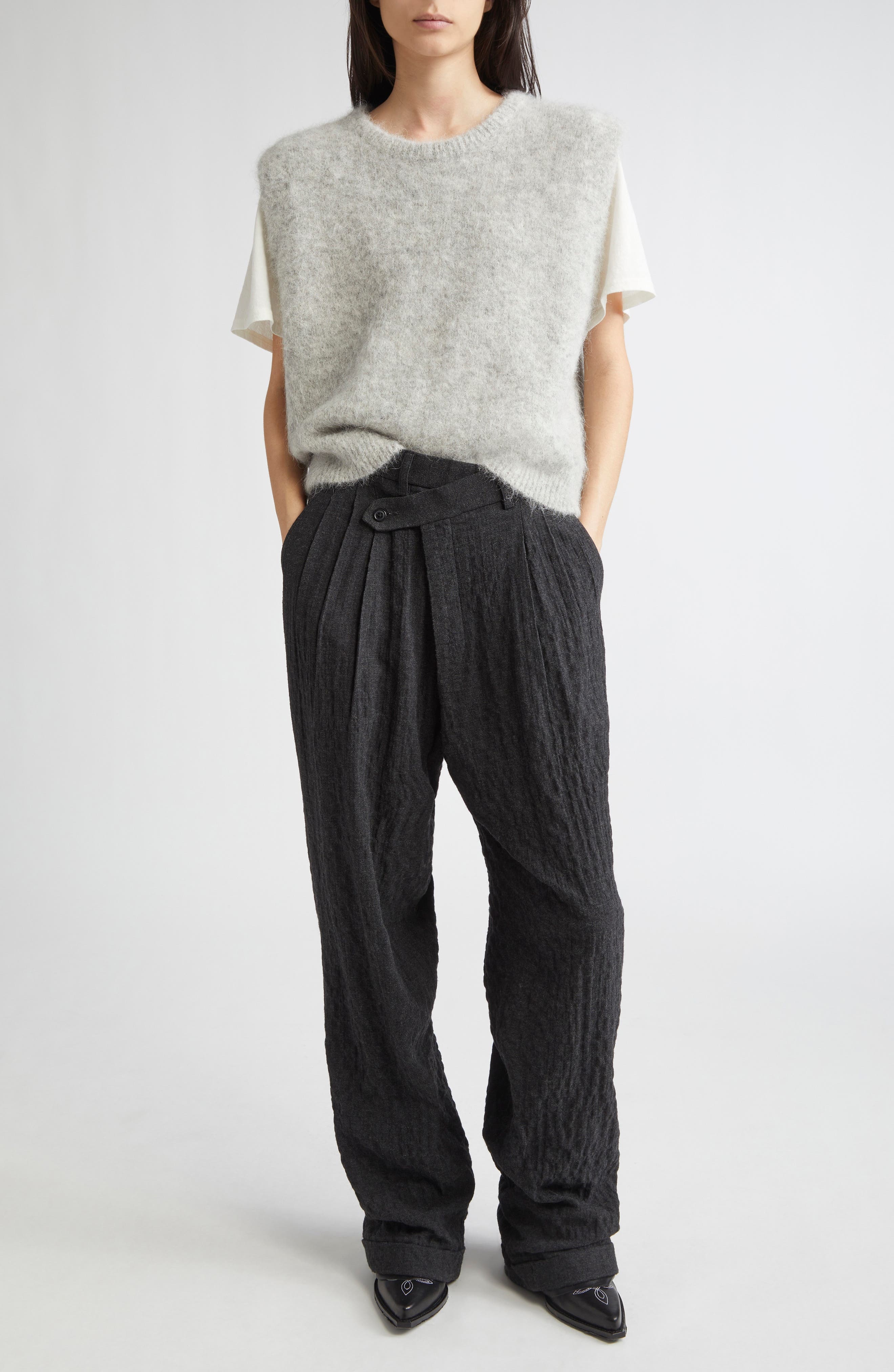 R13 Deep Armhole Sweater Vest in Light Heather Grey at Nordstrom - 2