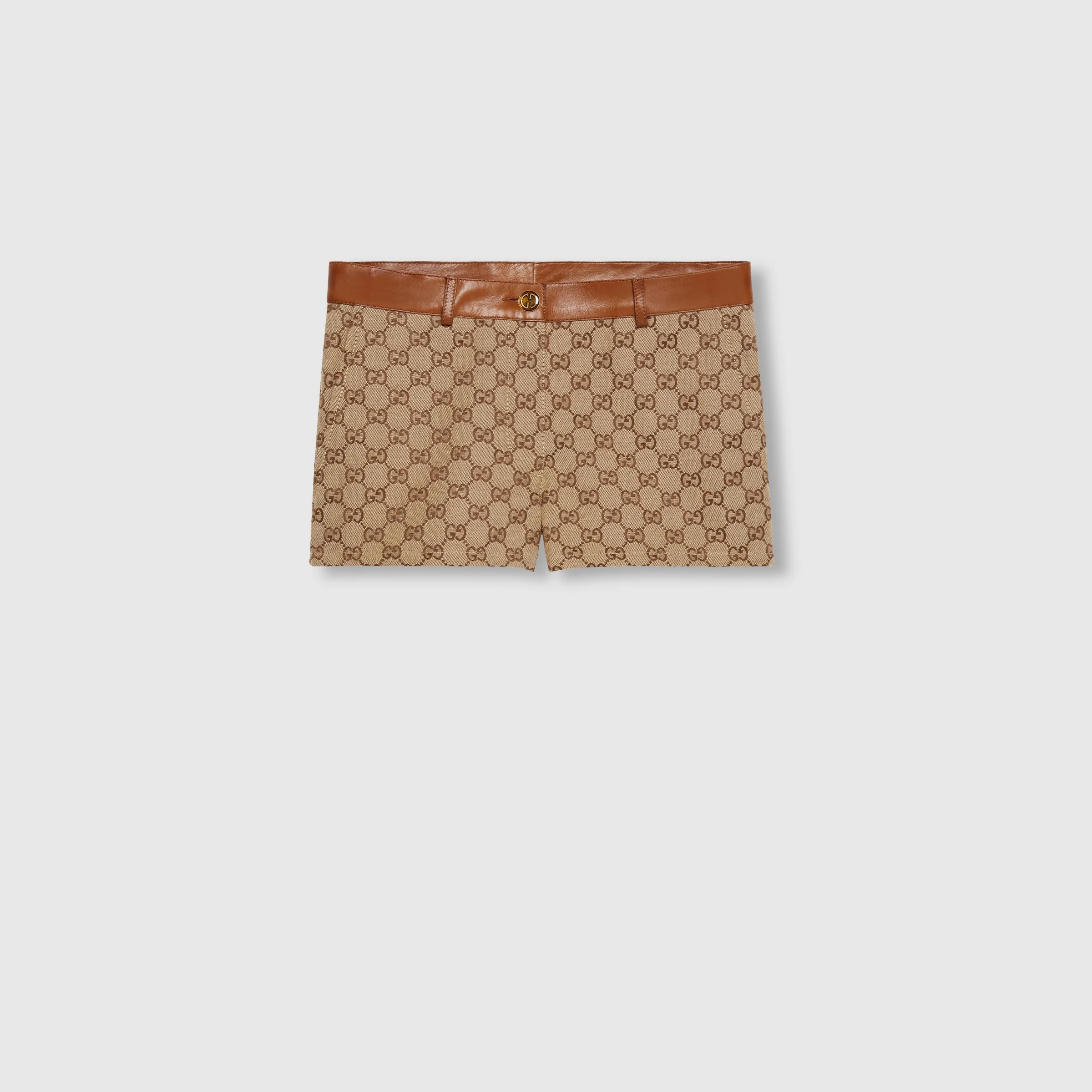 GG canvas shorts with leather trim - 1