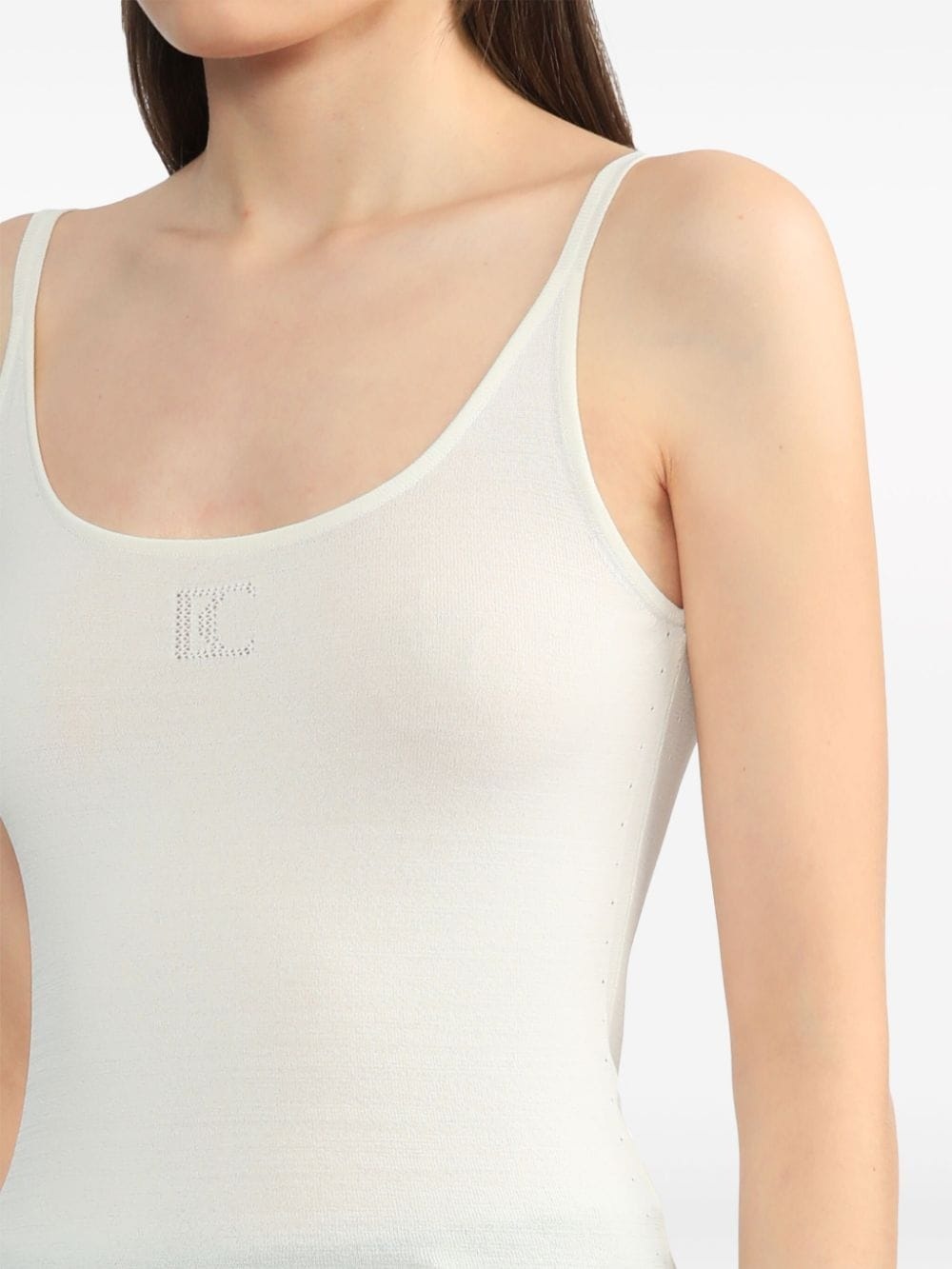 logo-perforated tank top - 5