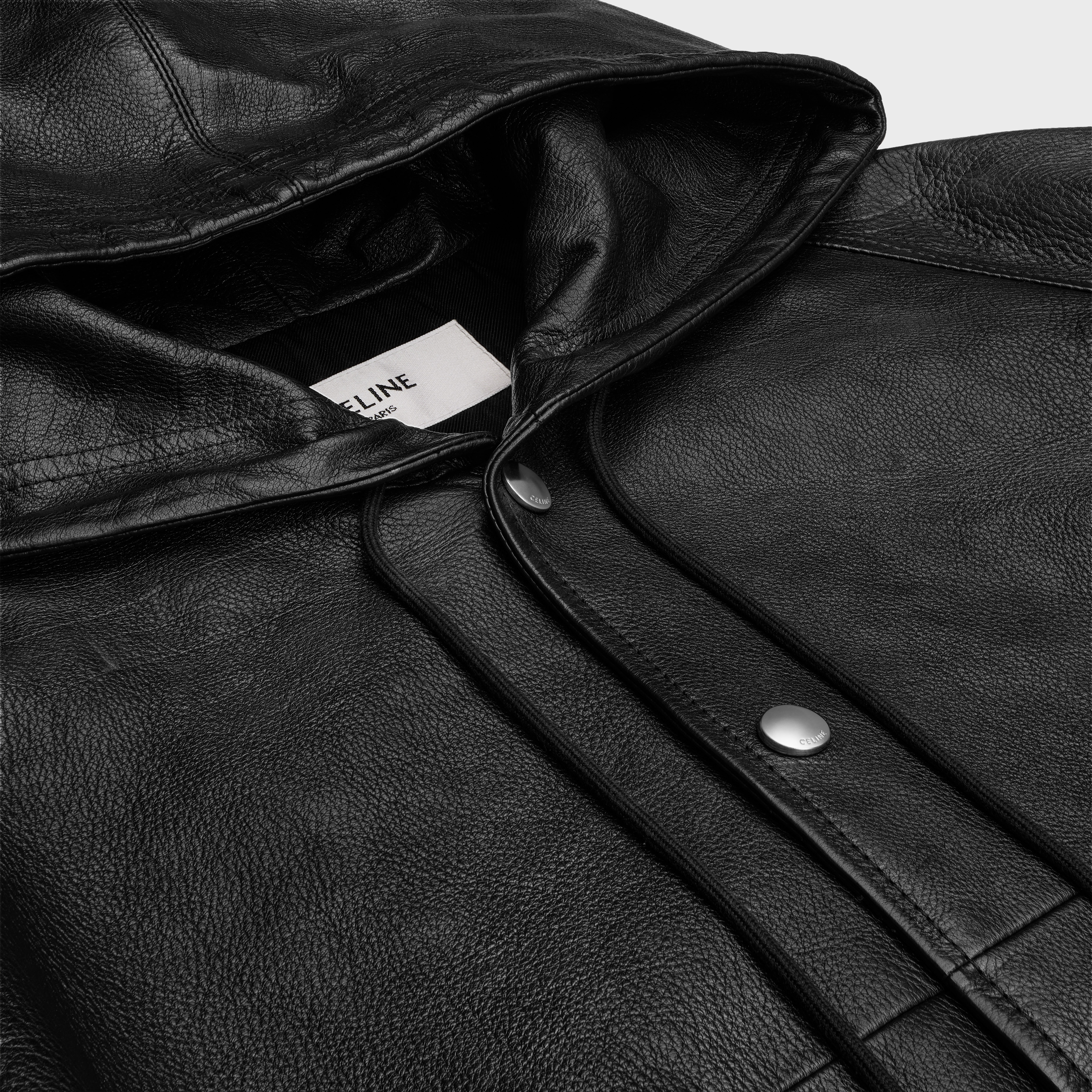 celine loose blouson jacket in soft lambskin - 3