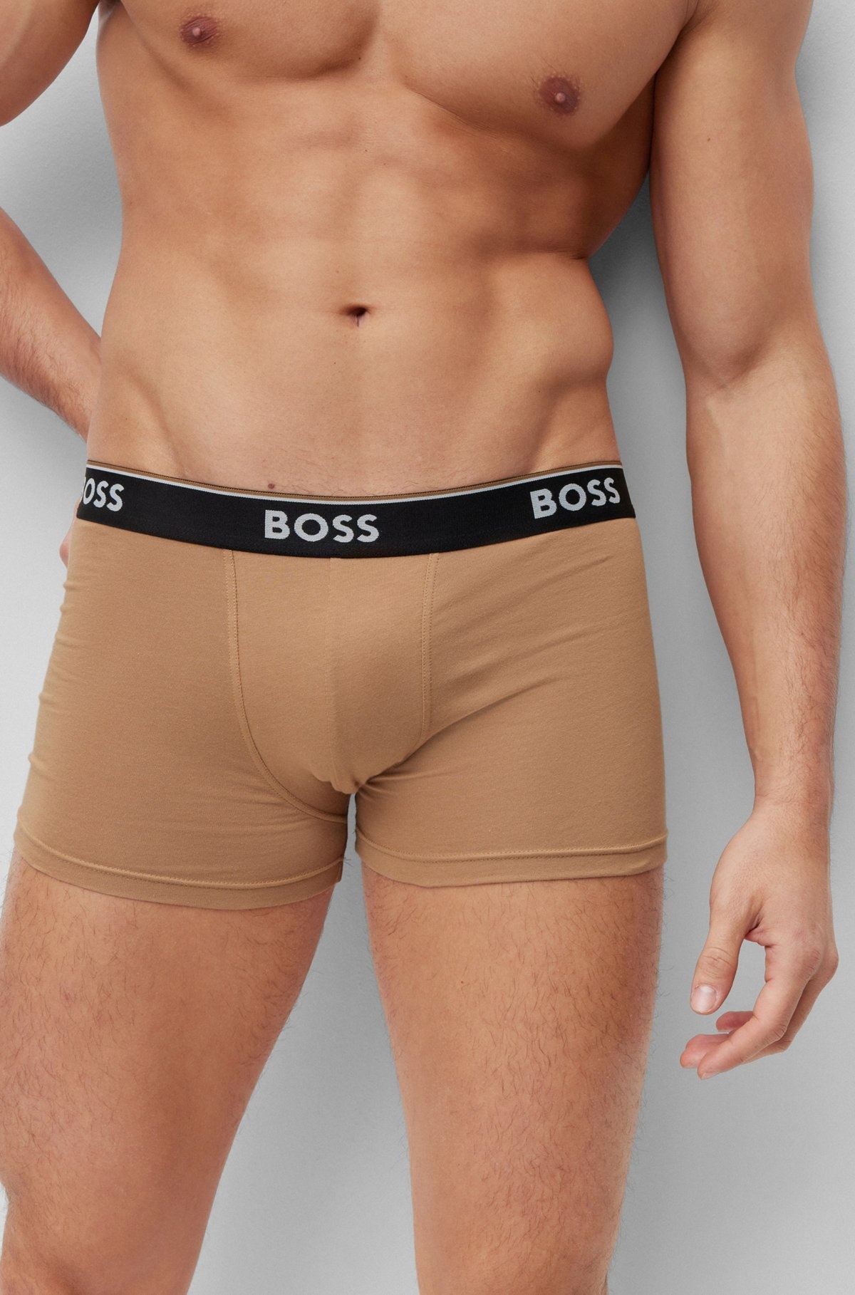 THREE-PACK OF STRETCH-COTTON TRUNKS WITH LOGO WAISTBANDS - 4