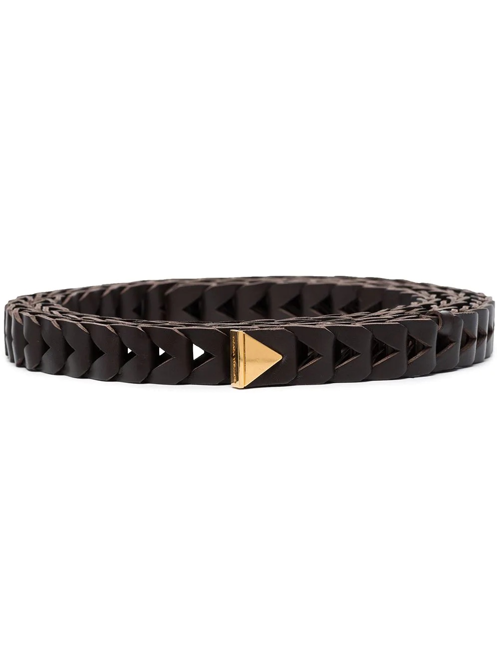 chevron-effect leather belt - 1