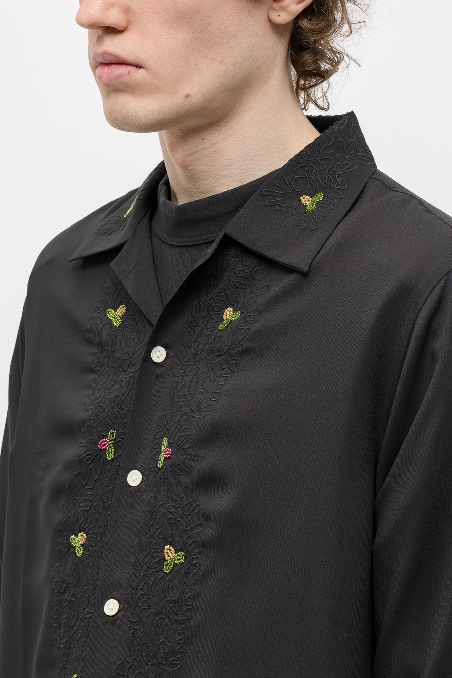 Beaded Framboise LS Shirt in Black/Multicolor - 4