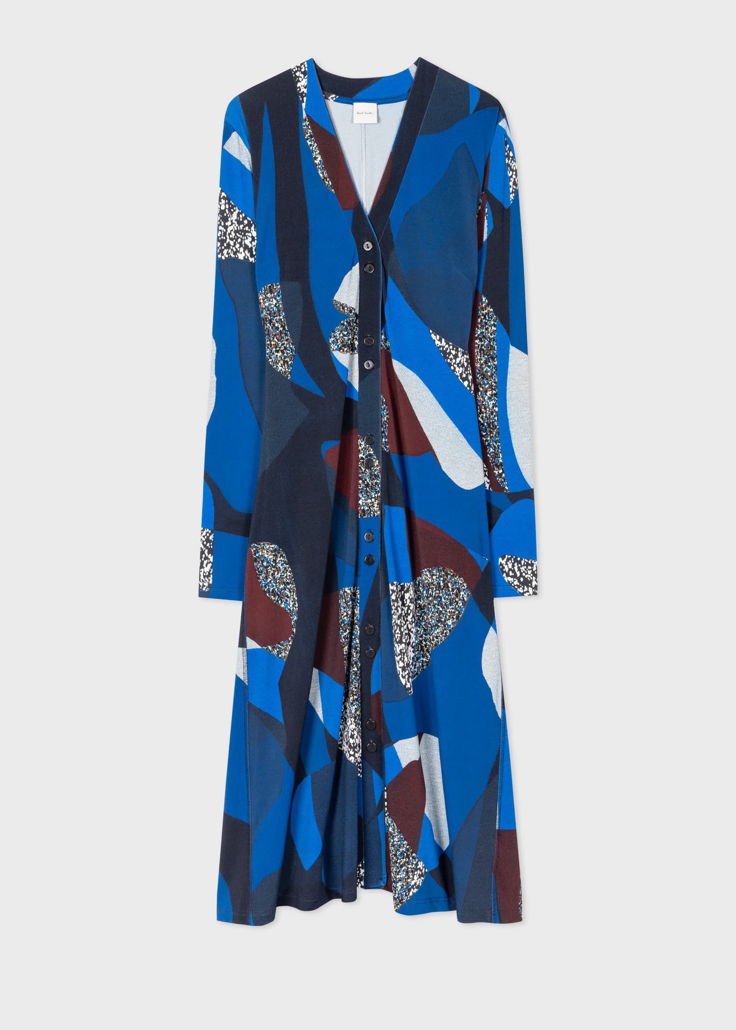 Blue 'Botanical Collage' Print Jersey Shirt Dress - 1