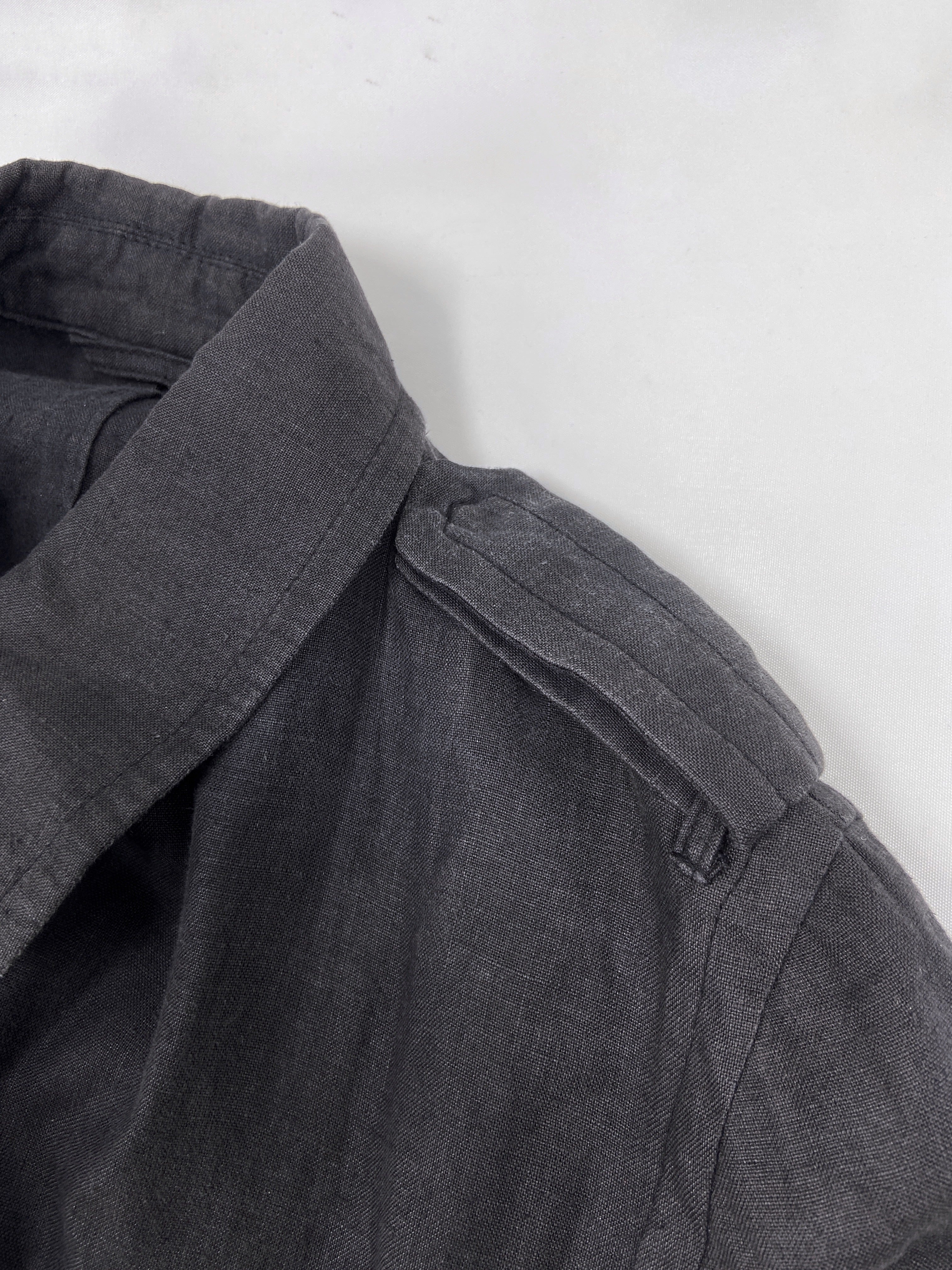 Ann Demeulemeester Spring 2006 Grey Hemp Trench Coat Jacket XXS - 10