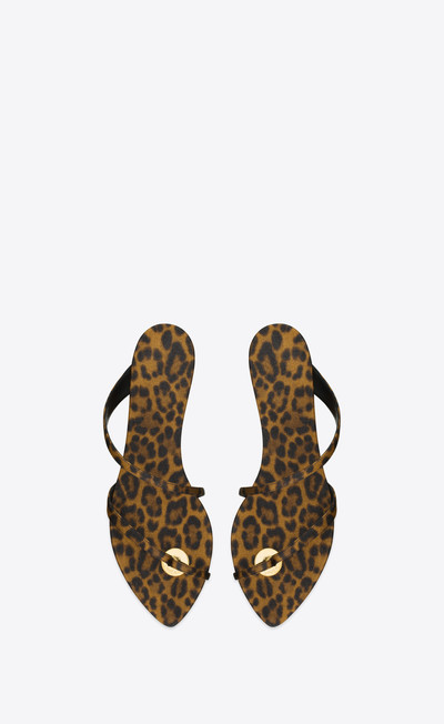 SAINT LAURENT tanger slides in leopard grosgrain outlook