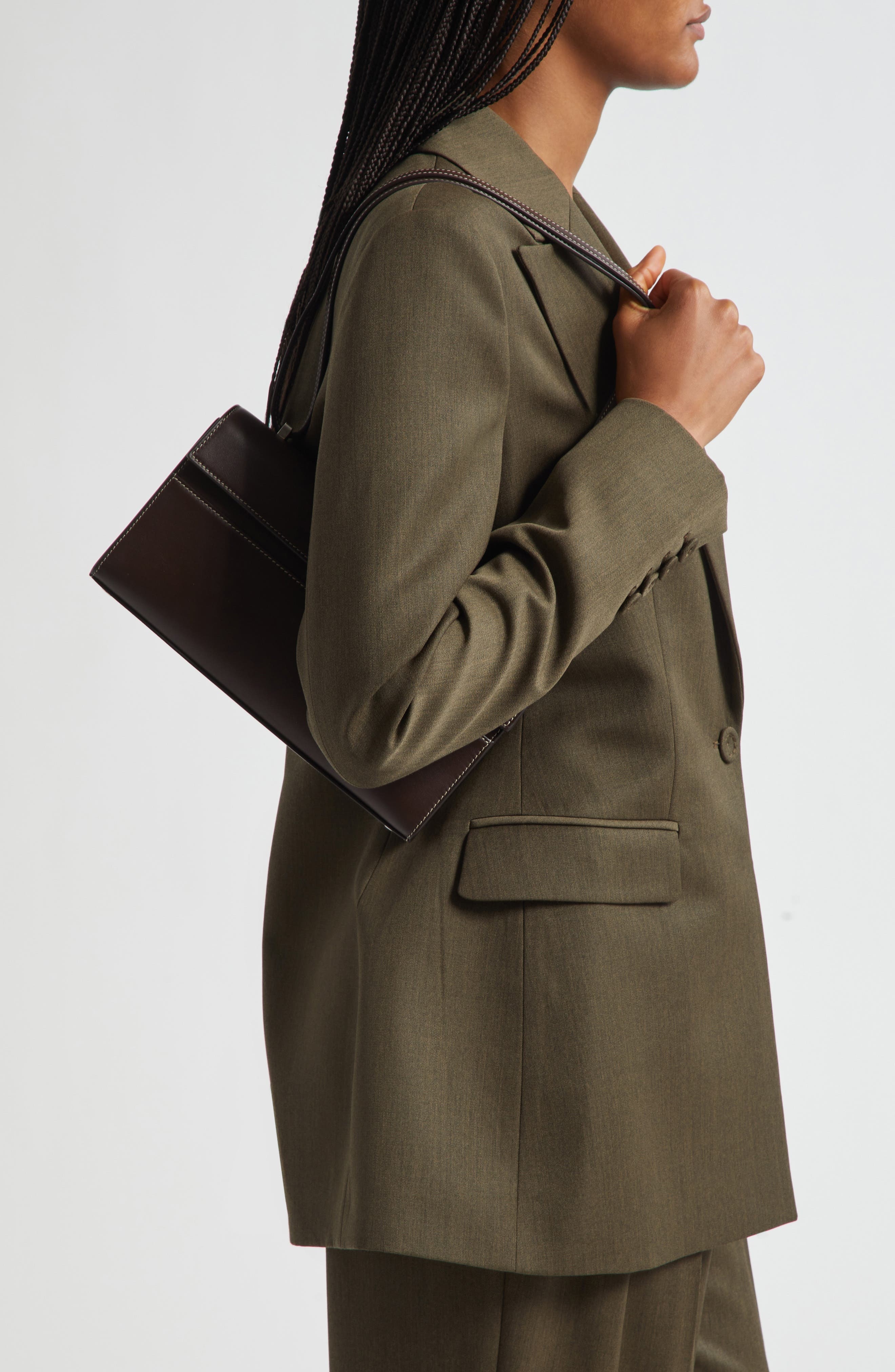 SAVETTE Symmetry 26 Leather Crossbody Bag in Coffee at Nordstrom - 3